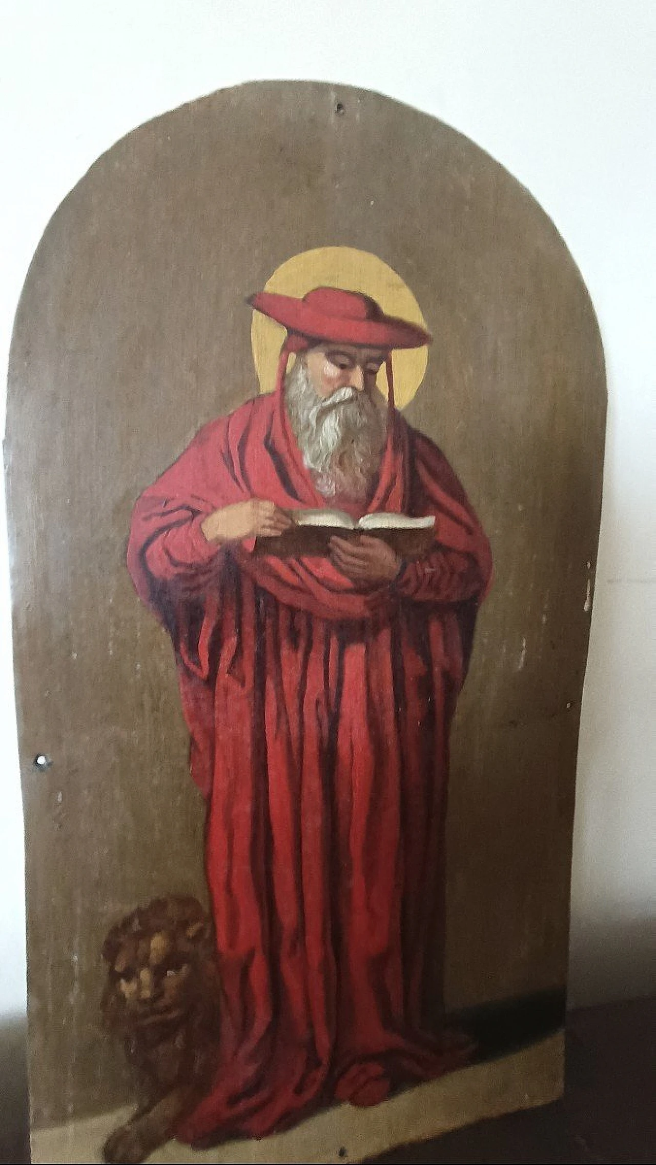 Saint Jerome, painting on metal, 19th century 6