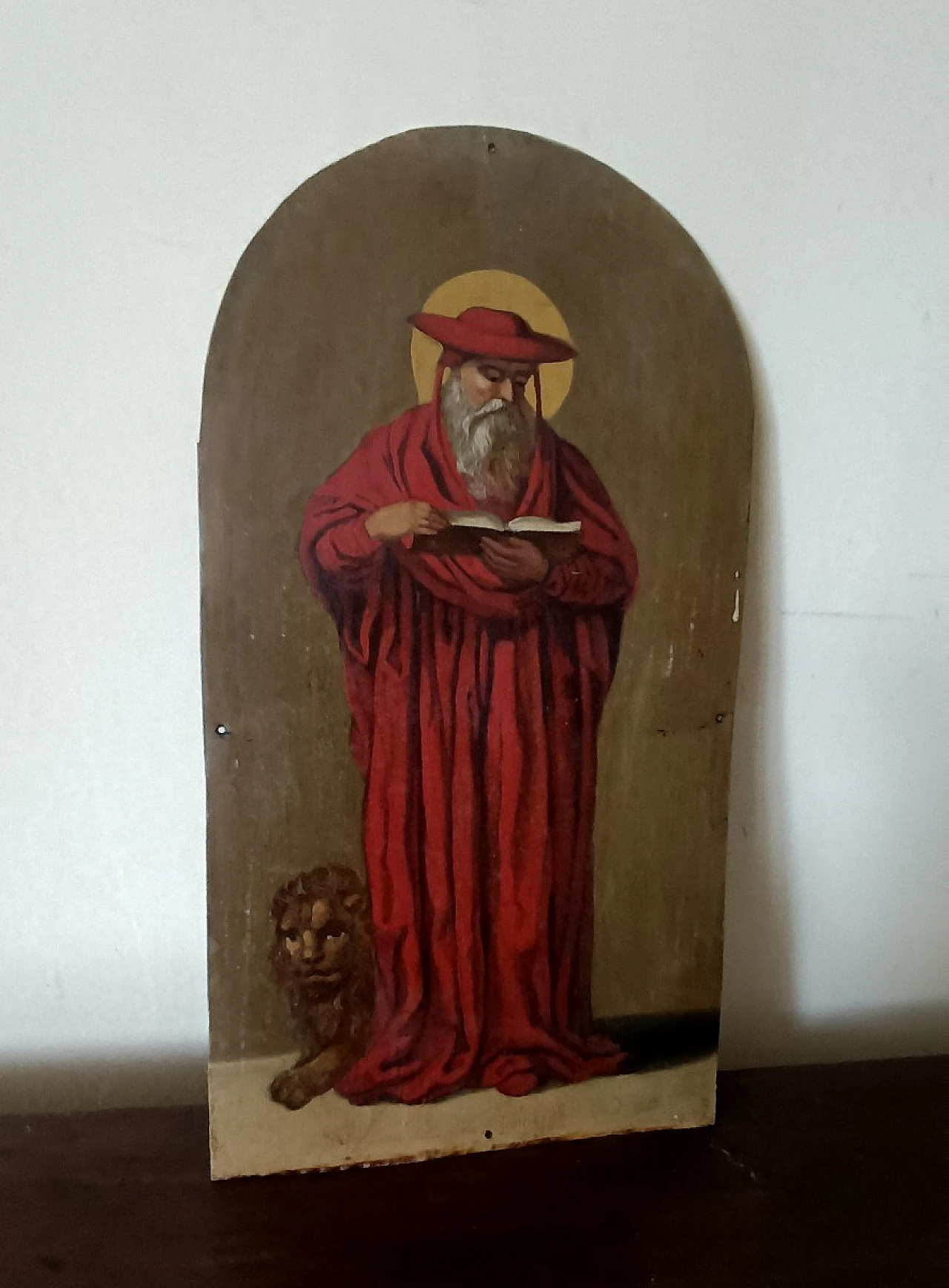 Saint Jerome, painting on metal, 19th century 7