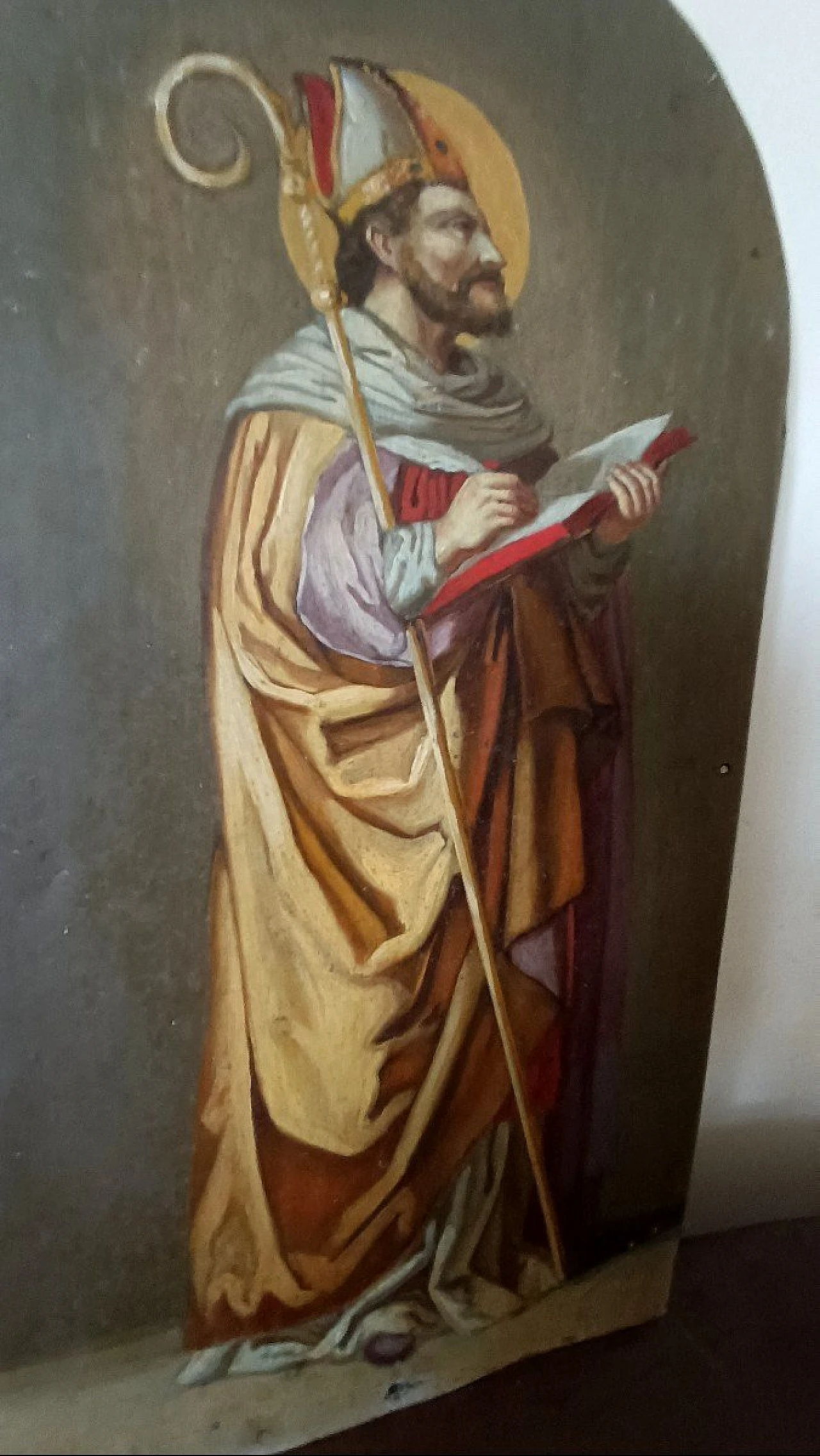 Saint Augustine, painting on metal, 19th century 3
