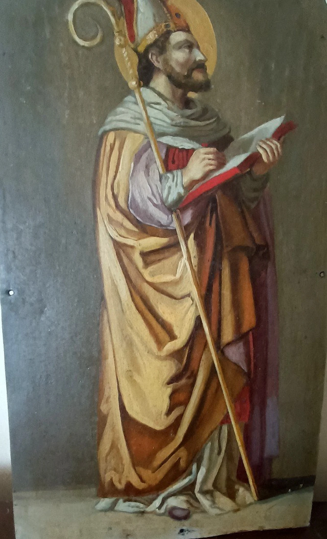 Saint Augustine, painting on metal, 19th century 4