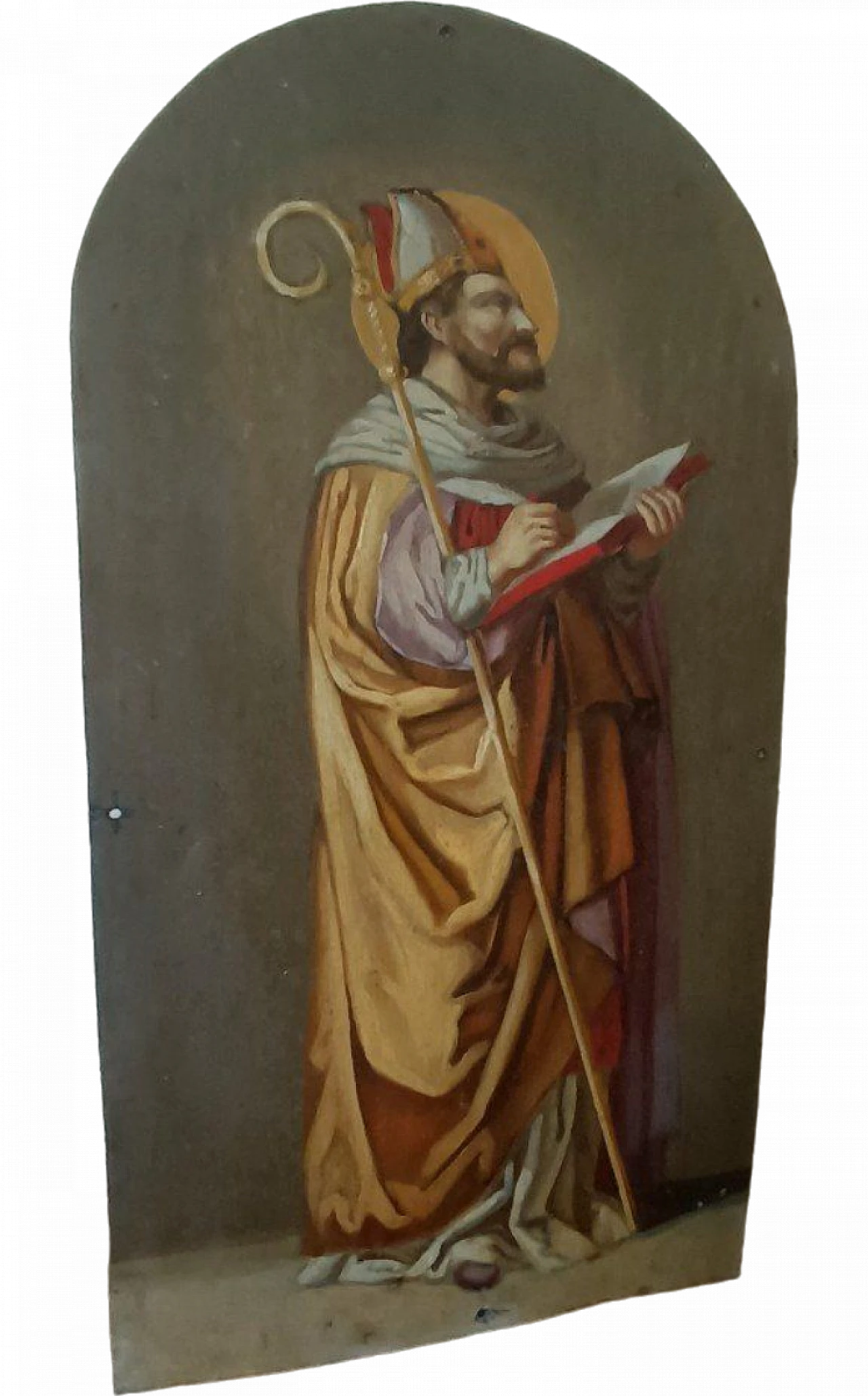 Saint Augustine, painting on metal, 19th century 8