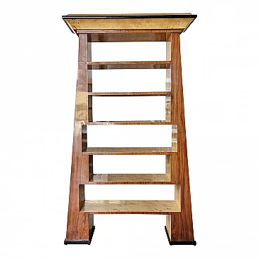 Libreria Art Decò in in mogano e radica di betulla, anni '30