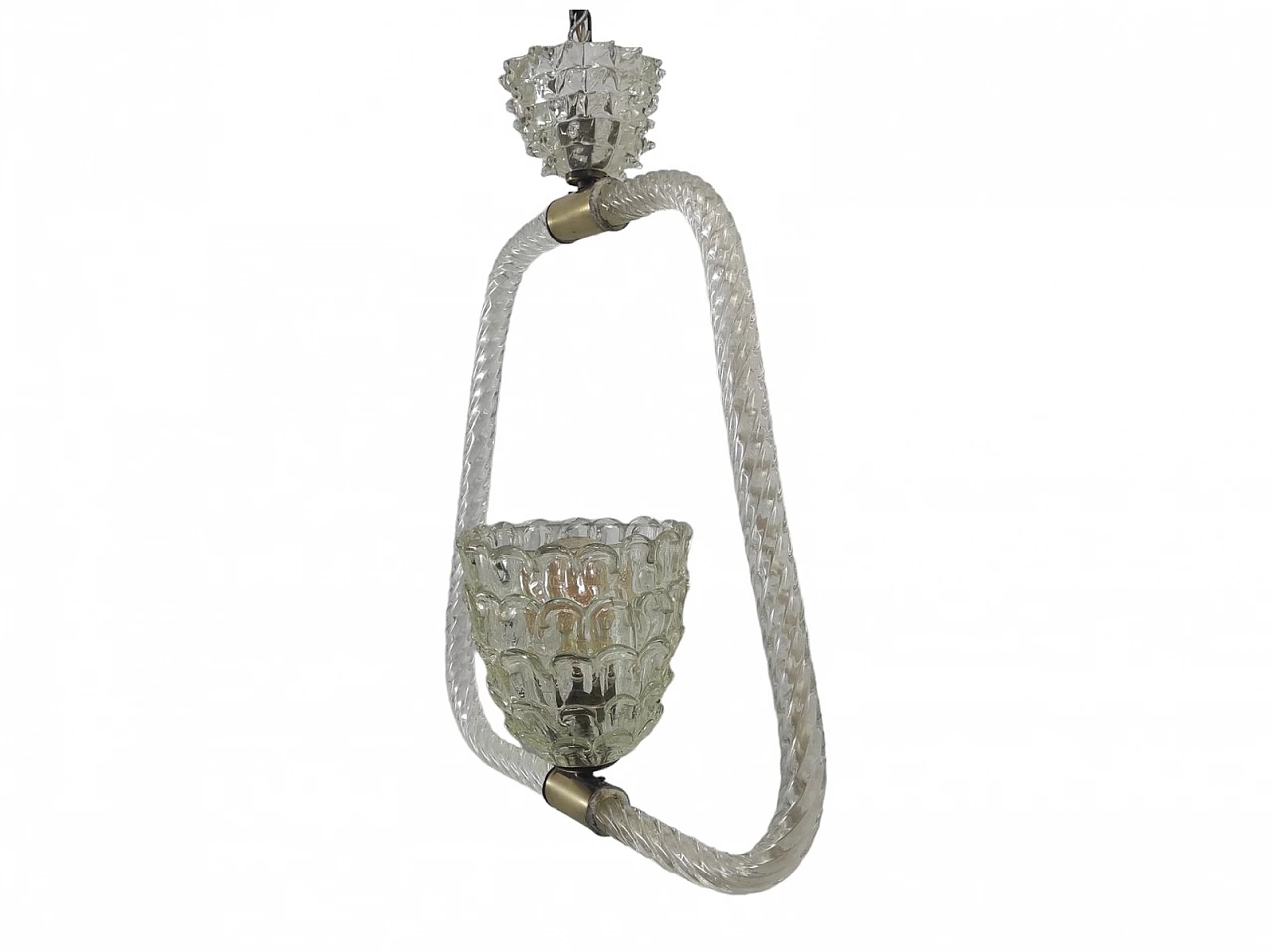 Lampada Art Deco in vetro di Murano, anni '30 8