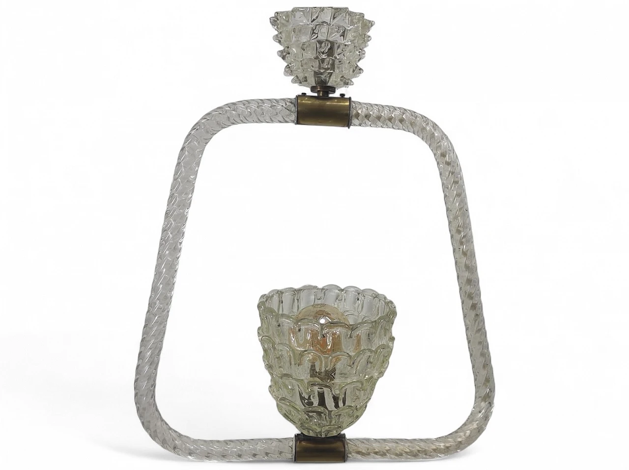 Lampada Art Deco in vetro di Murano, anni '30 12