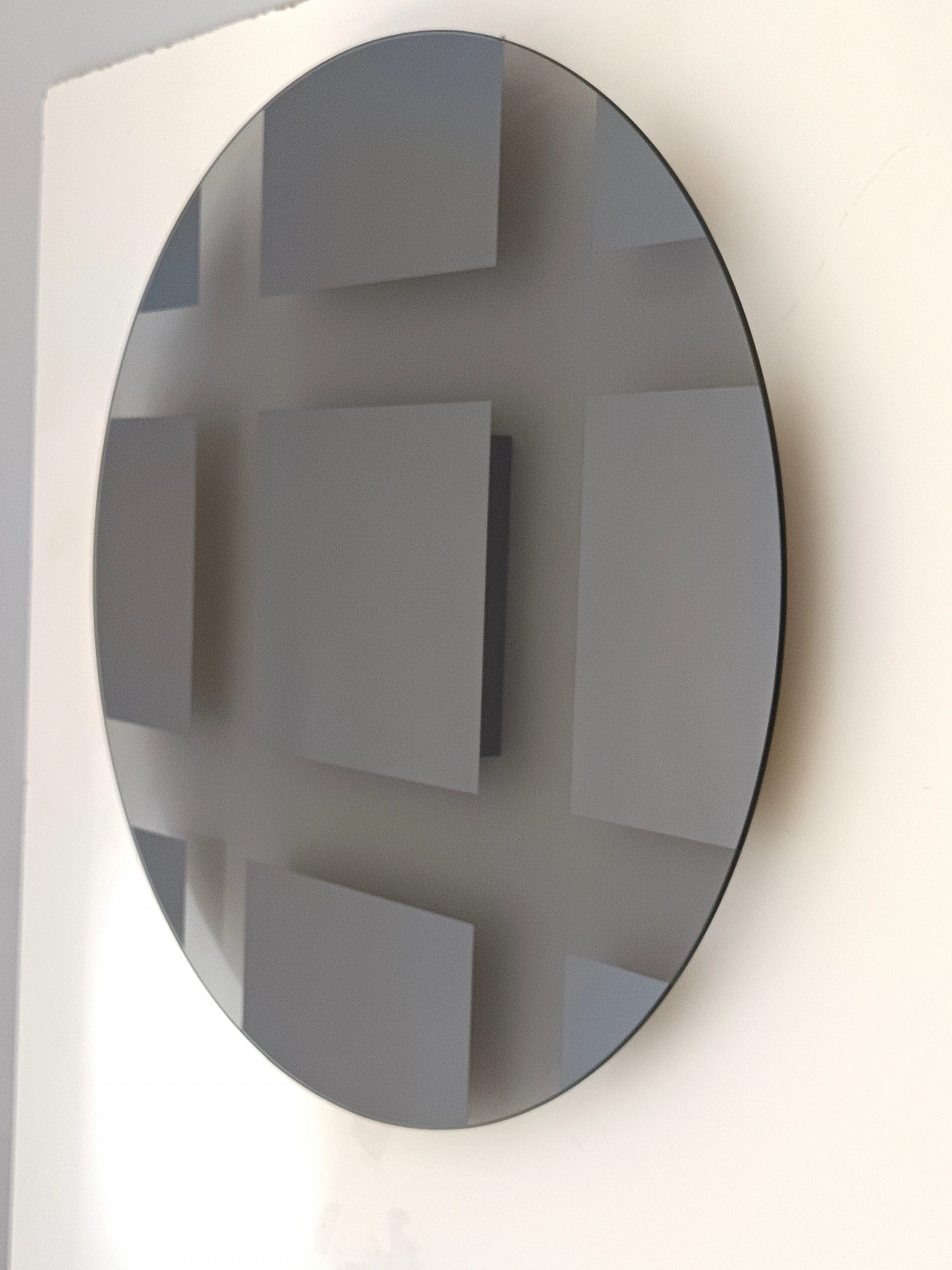 Specchio da parete rotondo grigio-verde Andromeda di Nanda Vigo, anni '70 9