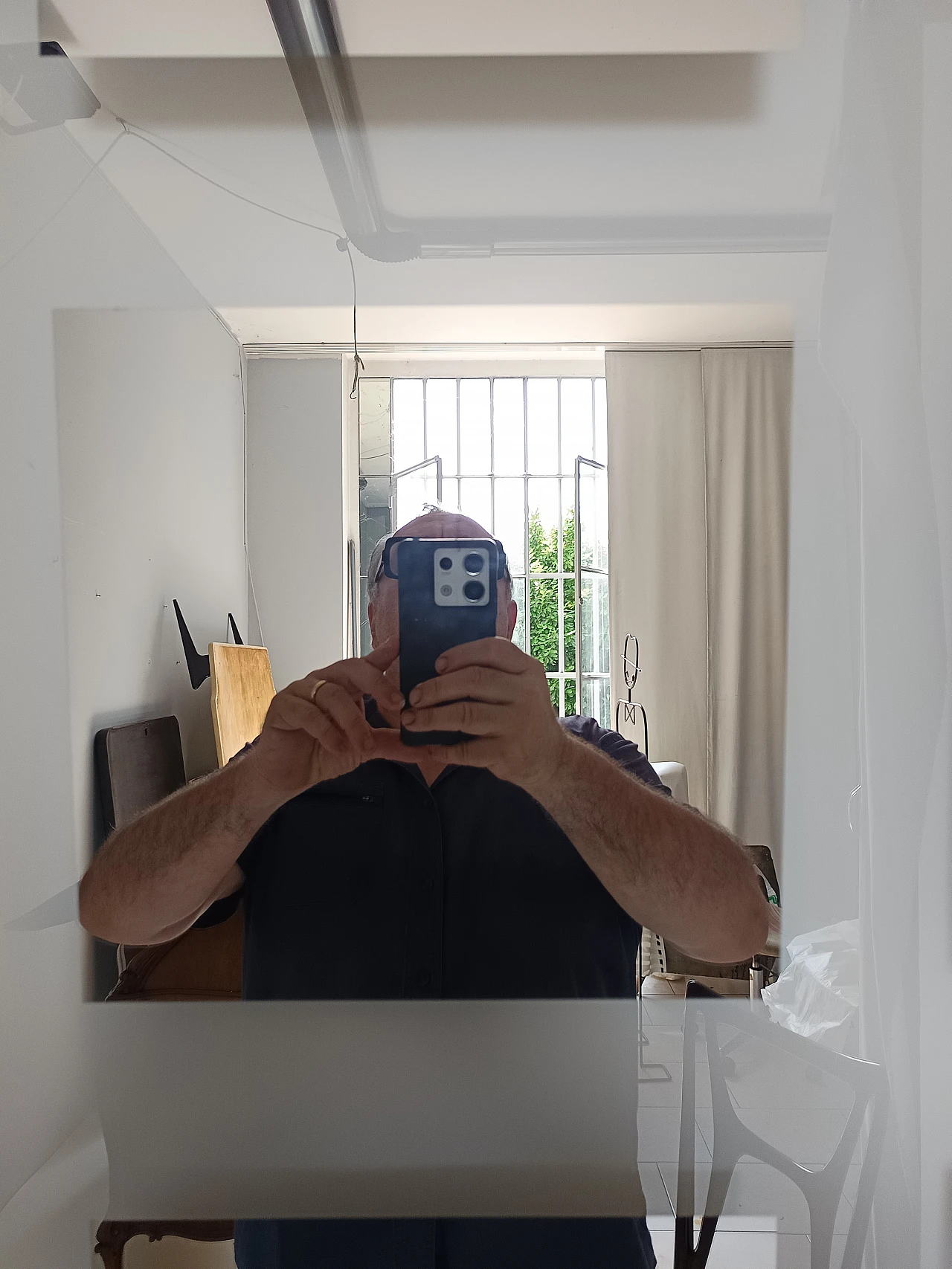 Specchio da parete rotondo grigio-verde Andromeda di Nanda Vigo, anni '70 10