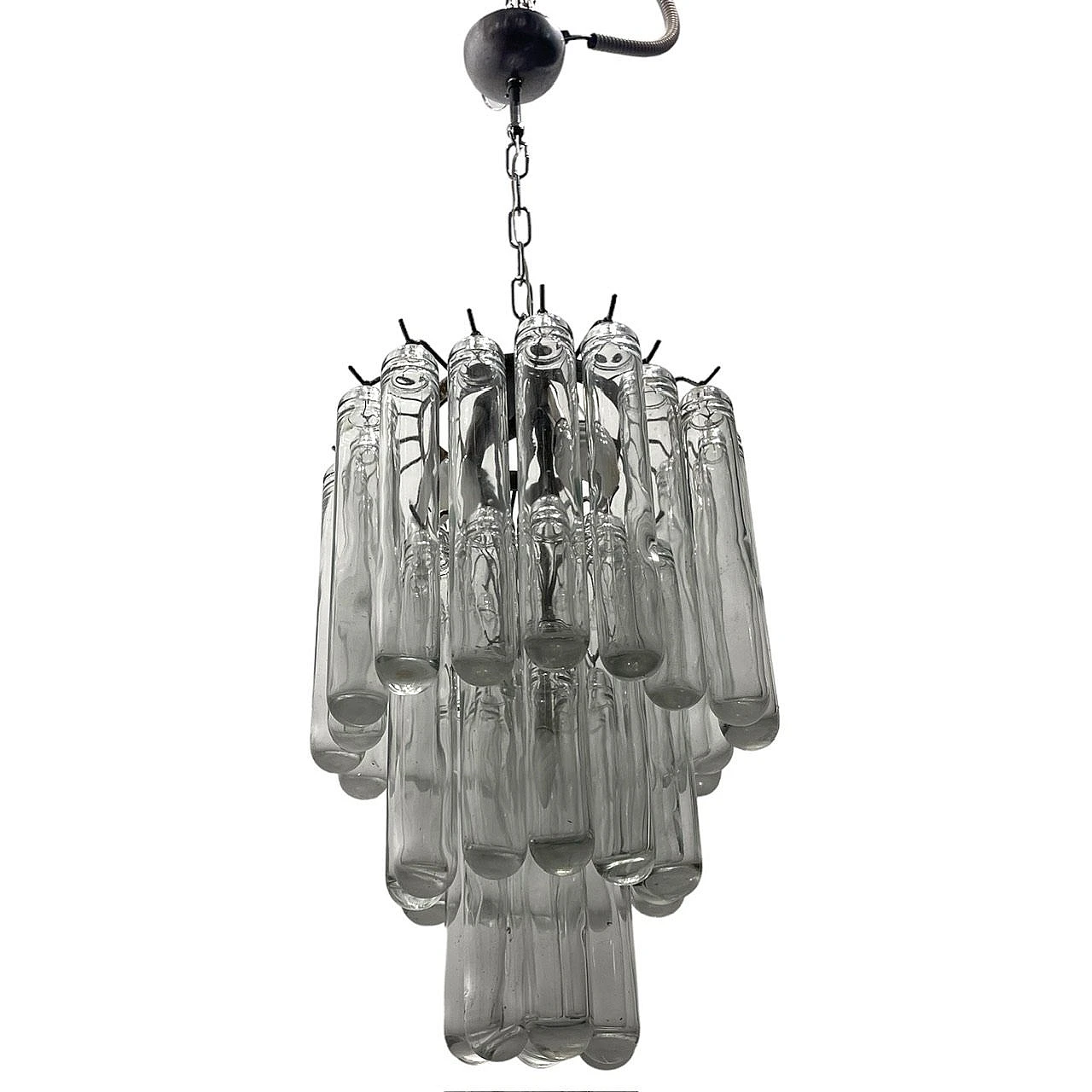 Murano glass tubular chandelier by Venini, 1970s 2