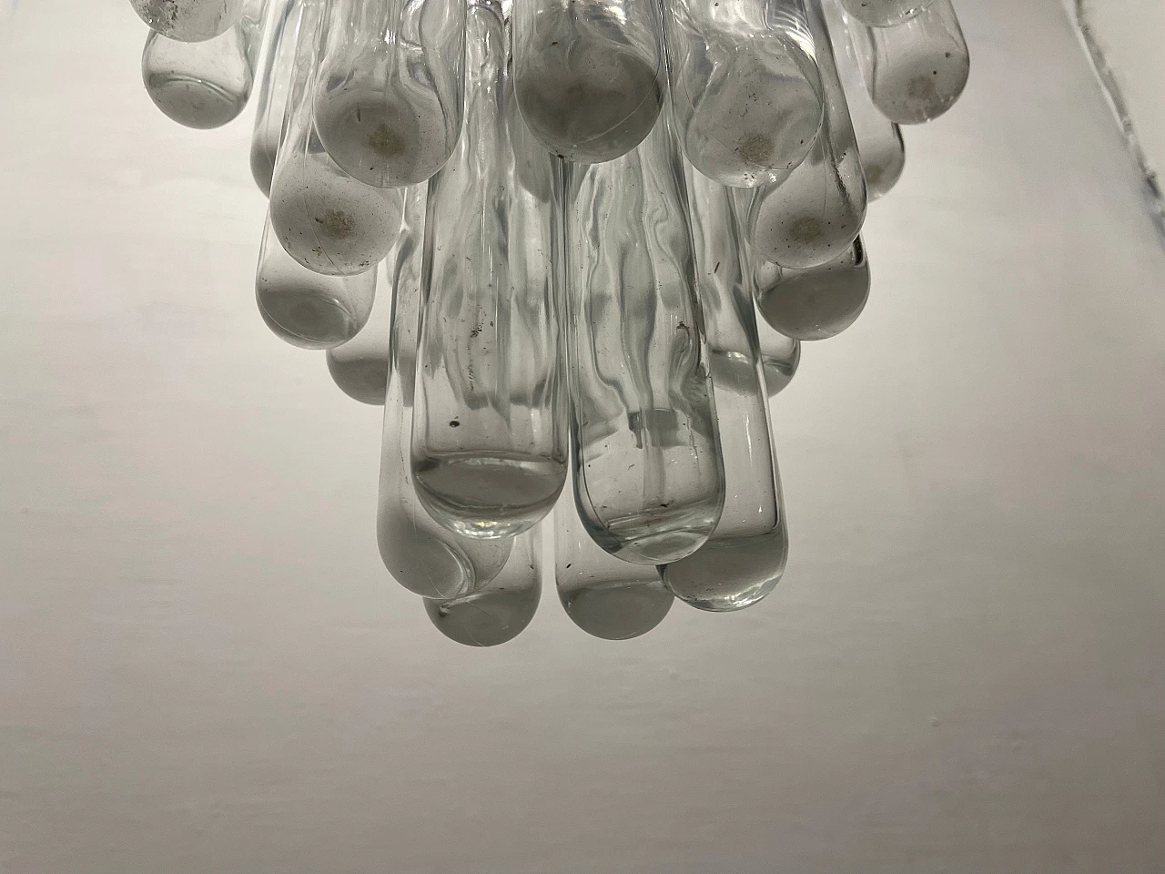 Murano glass tubular chandelier by Venini, 1970s 6