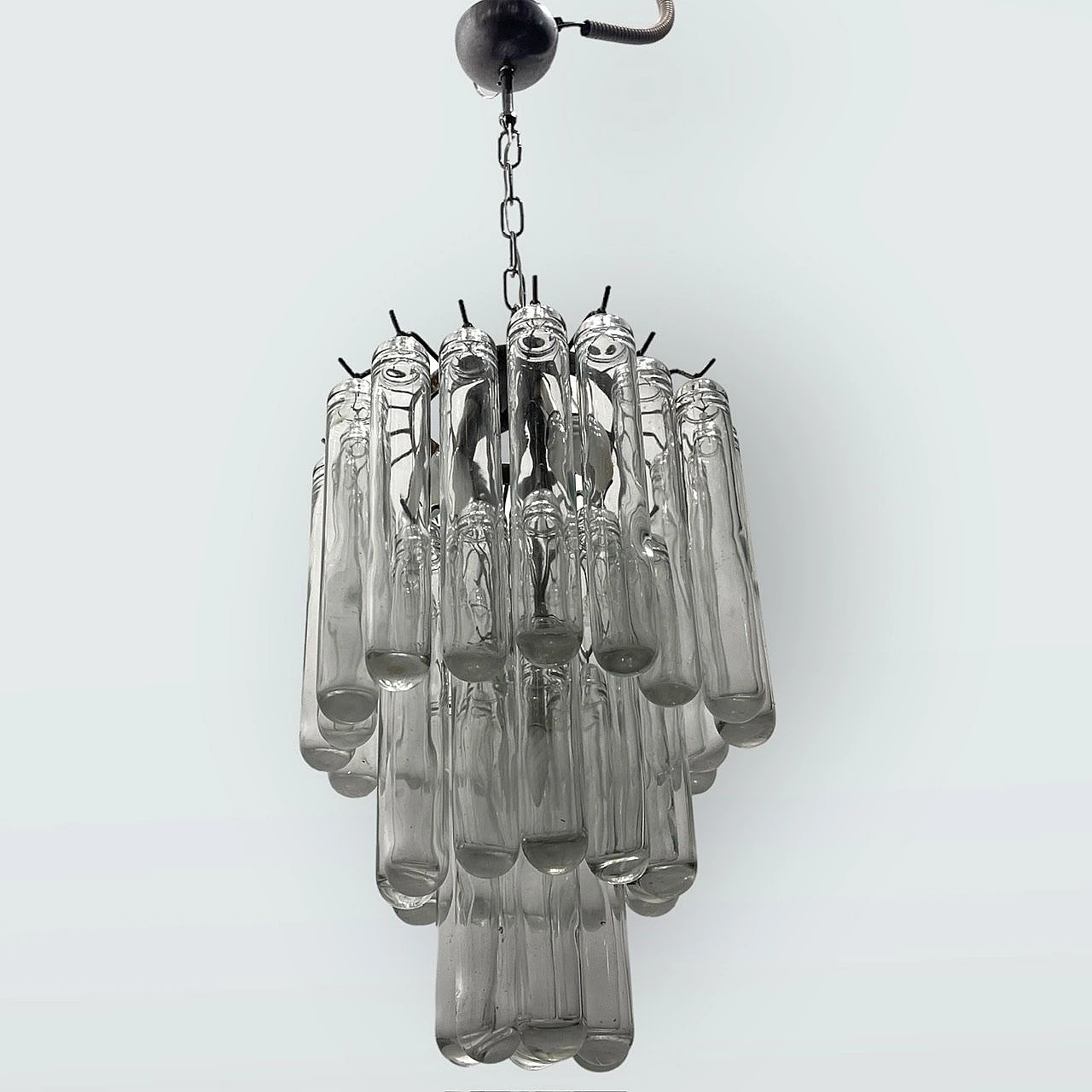 Murano glass tubular chandelier by Venini, 1970s 8