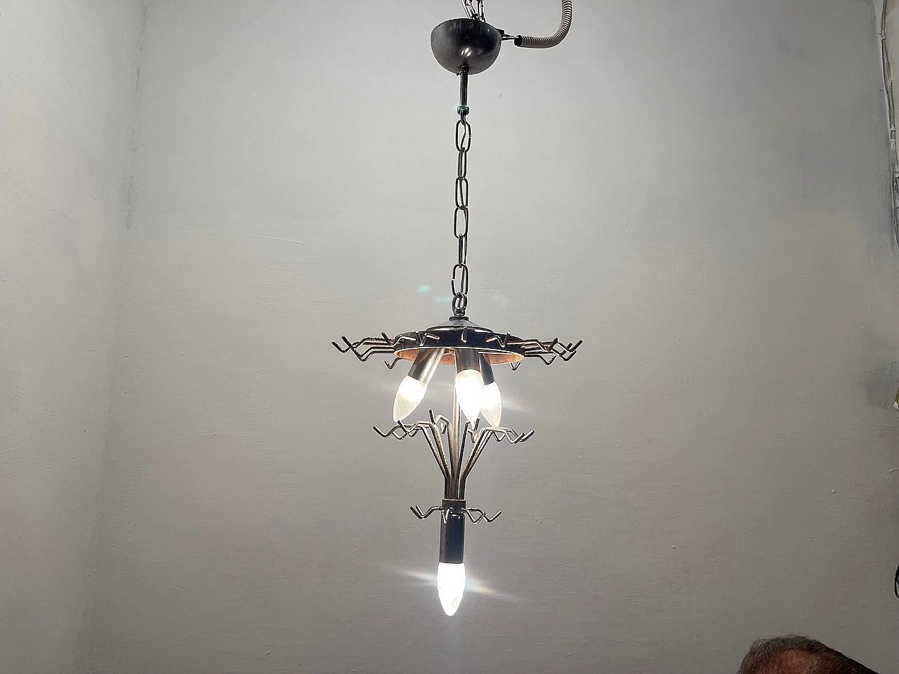 Murano glass tubular chandelier by Venini, 1970s 10