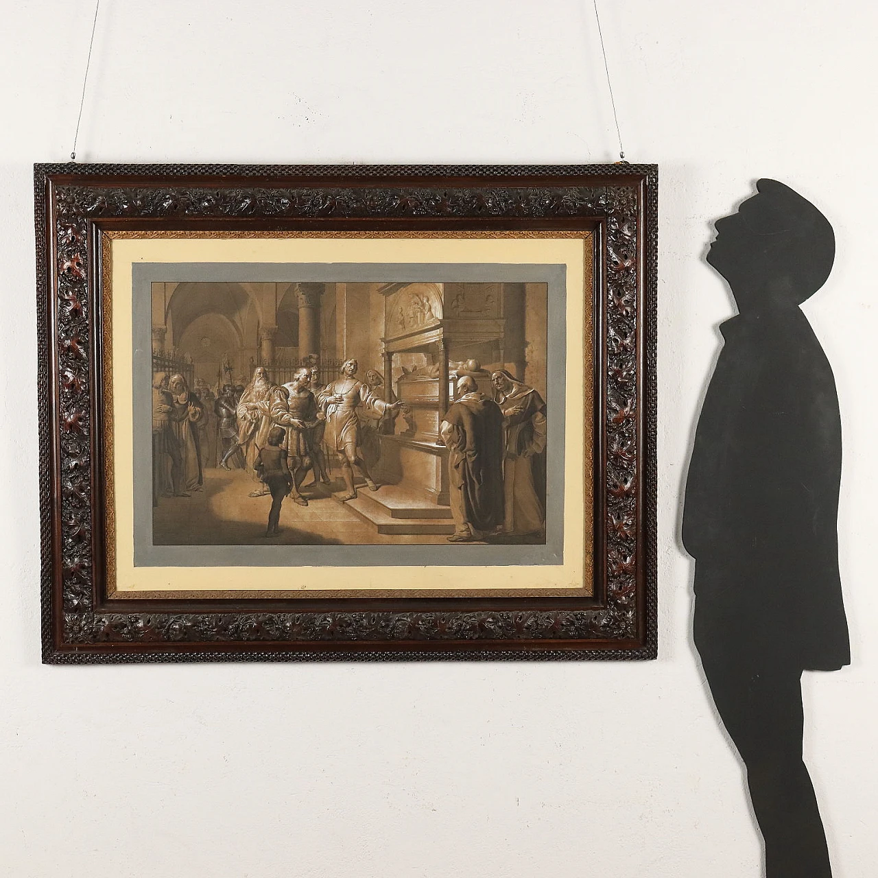 Ludovico il Moro on Beatrice's tomb, mixed technique, 19th century 2