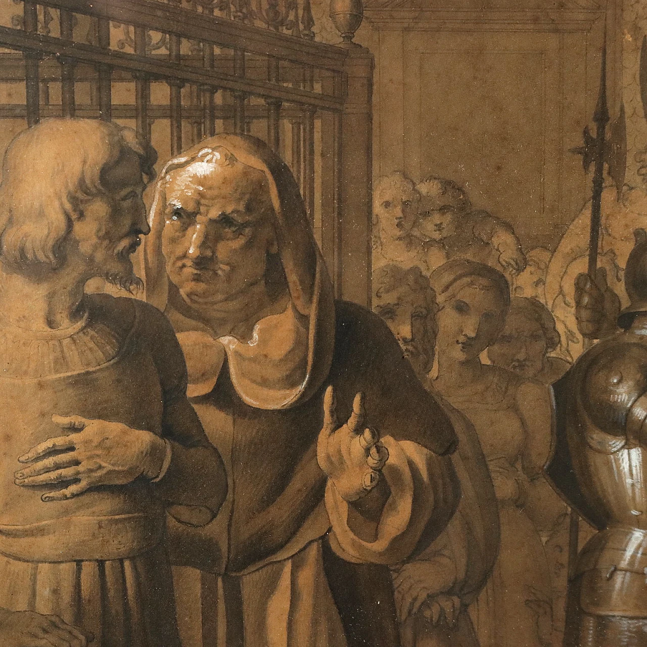 Ludovico il Moro on Beatrice's tomb, mixed technique, 19th century 6