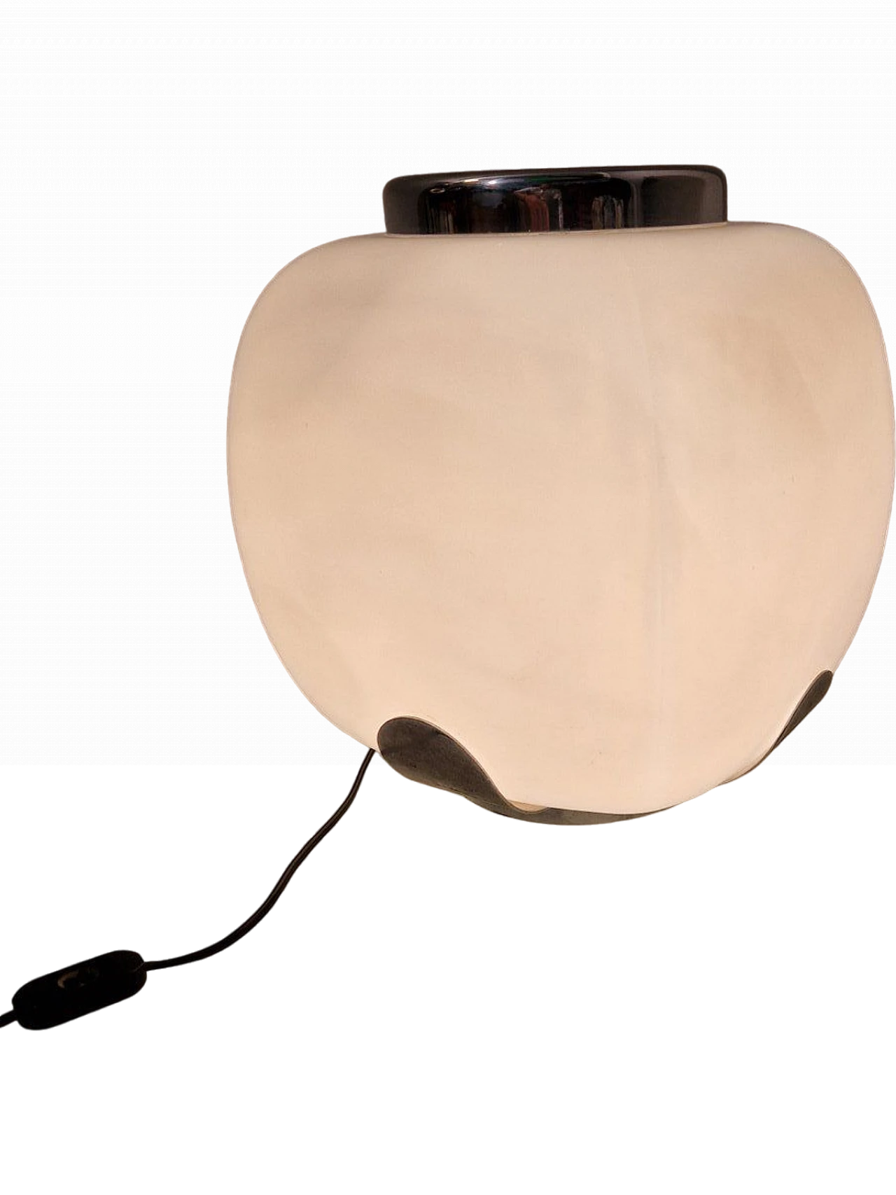 Lampada Flower Holder in ottone cromato e vetro opalino, anni '60 13