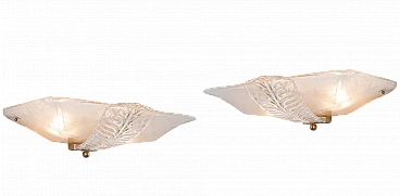 Pair of Murano glass lights by Ercole Barovier, 1930s