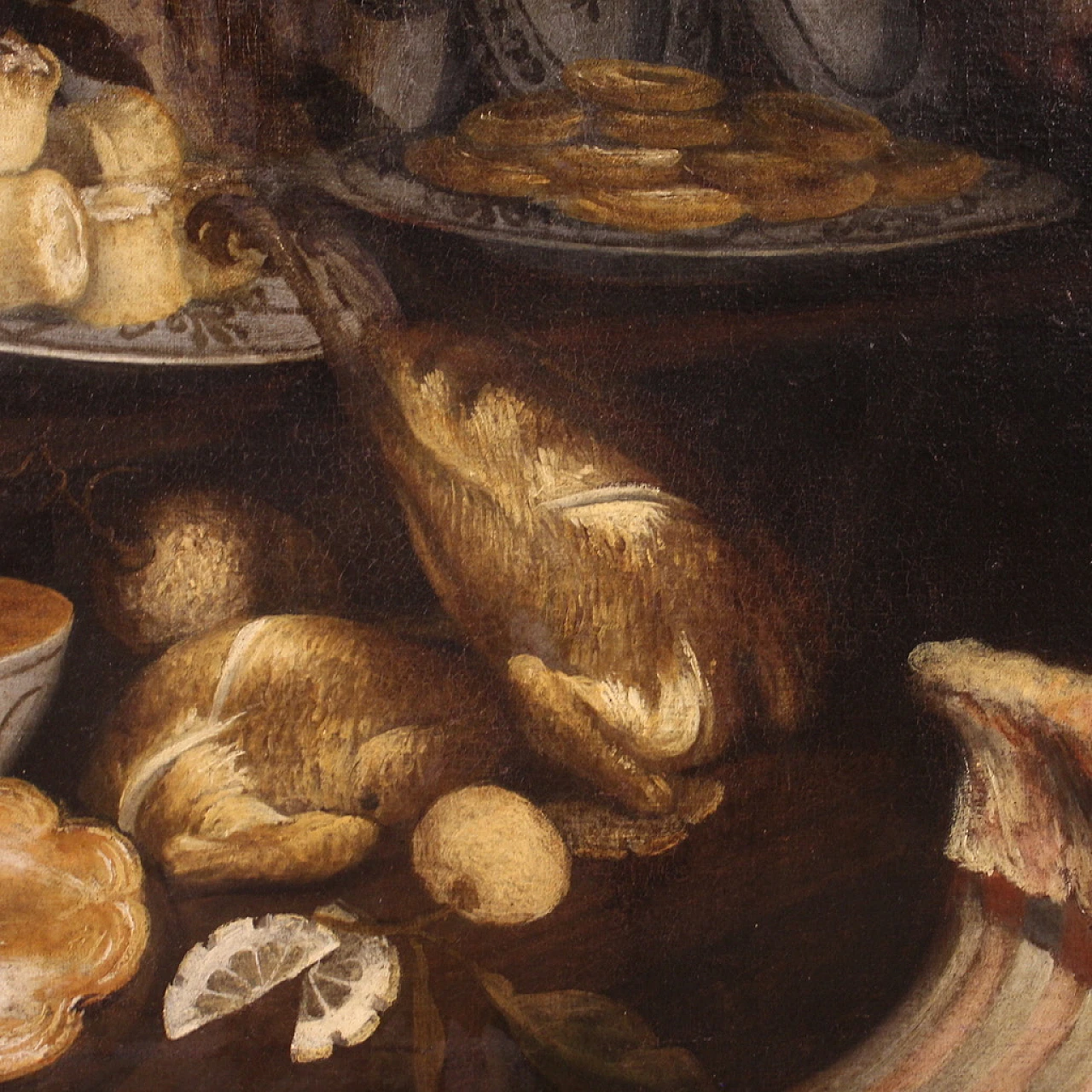 Pantry with still life, oil painting canvas, mid-17th century 10