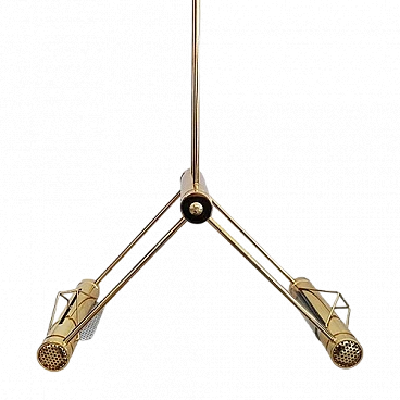 Brass two-light chandelier by Cattaneo, 1970s