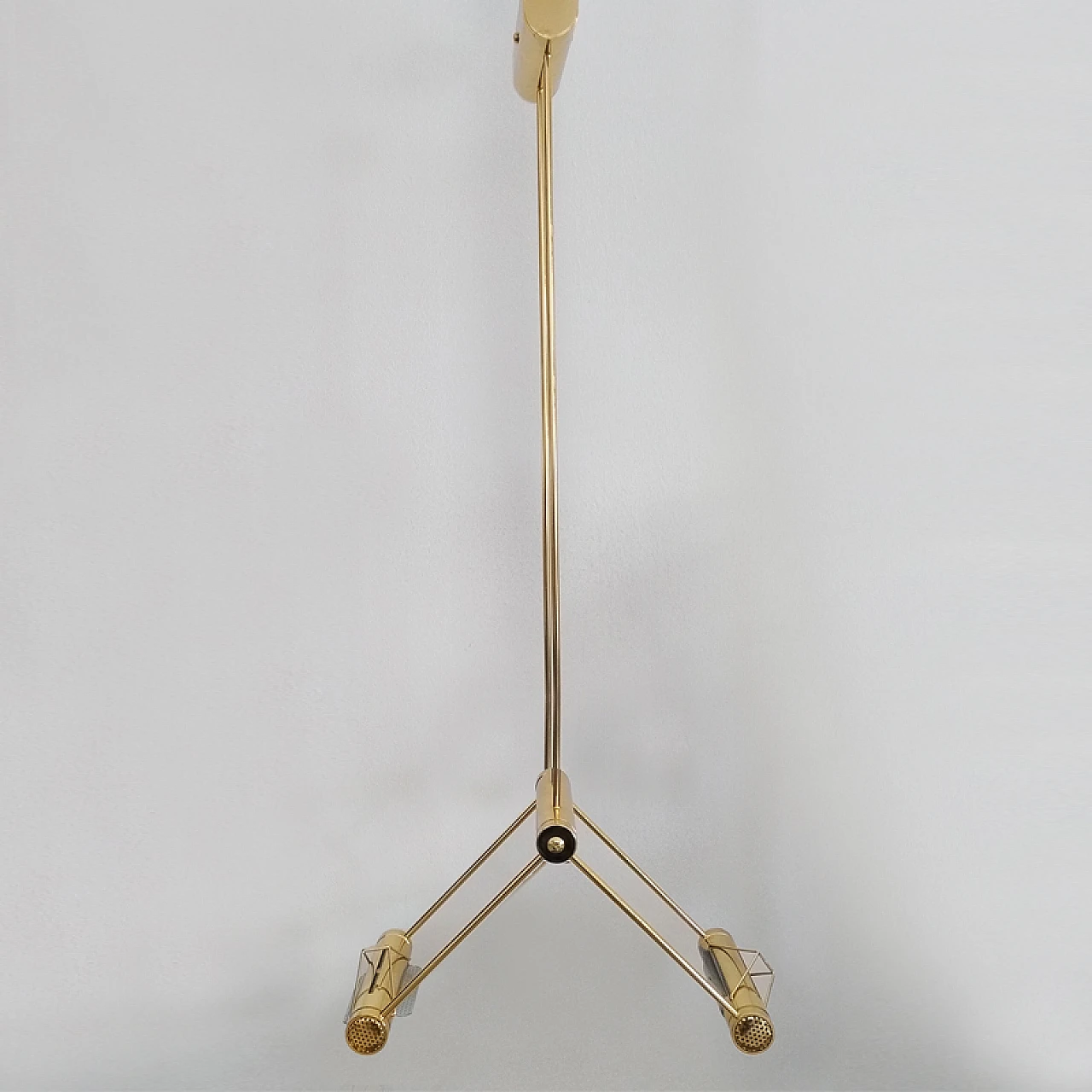 Brass two-light chandelier by Cattaneo, 1970s 2