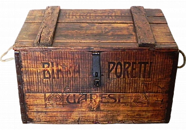 Baule Birra Poretti in legno di quercia massiccio, 1912
