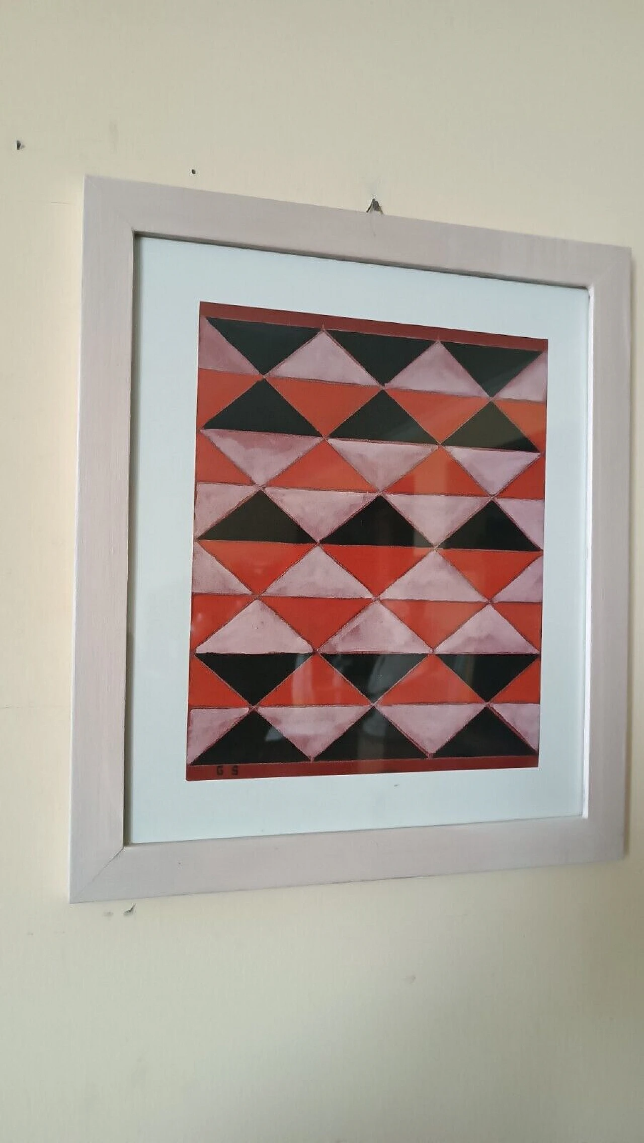 Dipinto futurista siglato, olio su carta 1