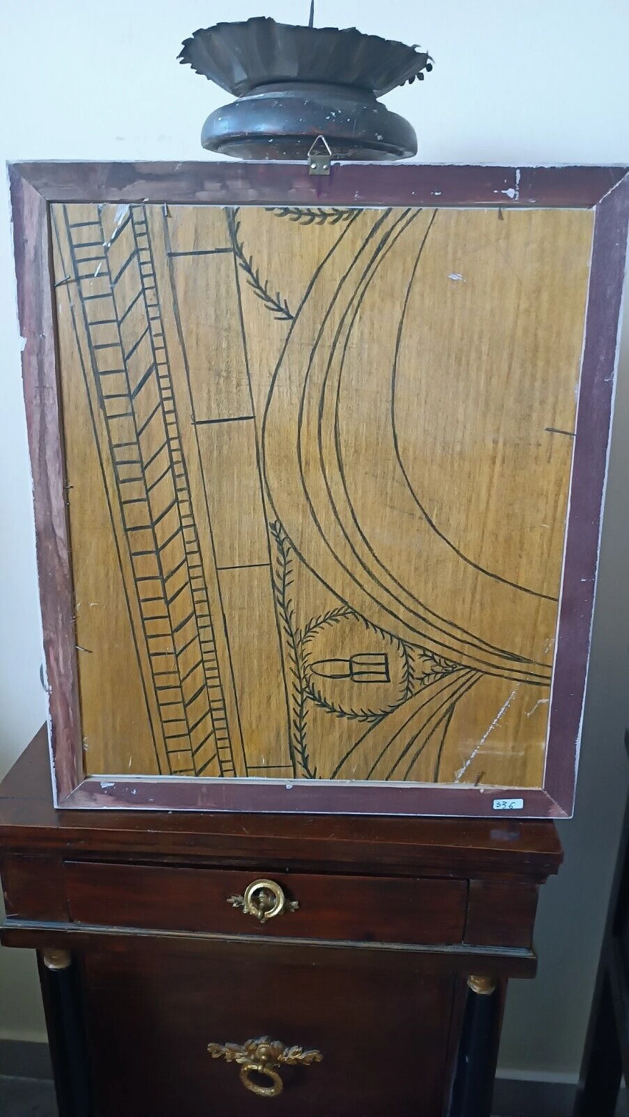 Dipinto futurista siglato, olio su carta 9