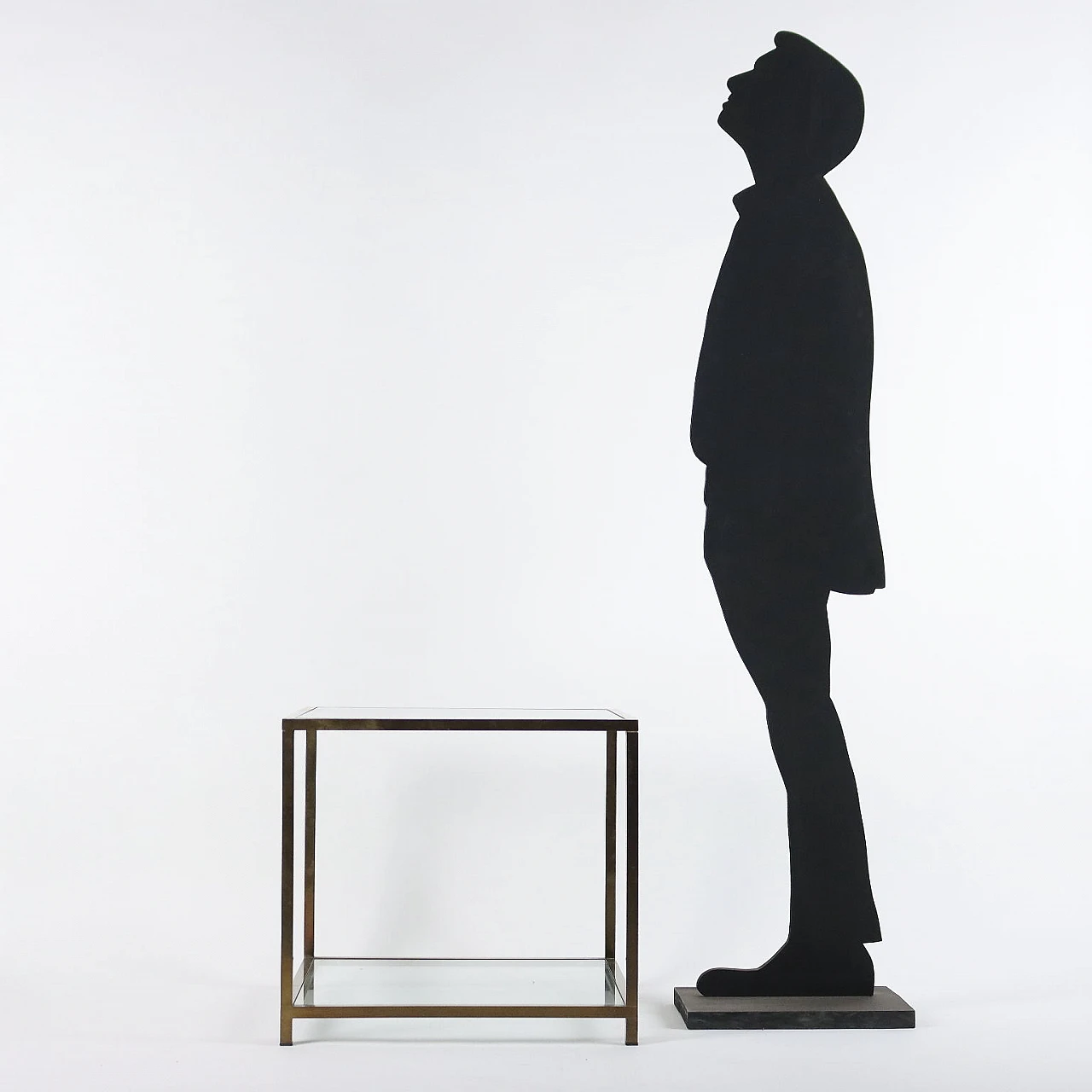 Pair of brass and glass double-shelf coffee tables, 1970s 2
