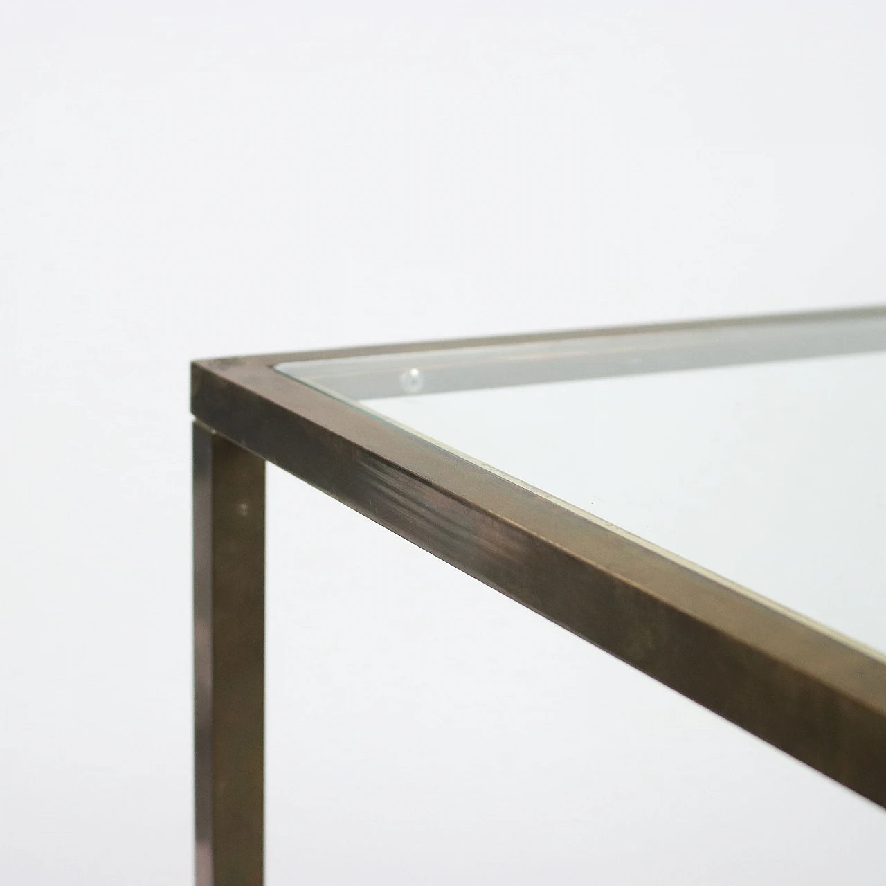 Pair of brass and glass double-shelf coffee tables, 1970s 5