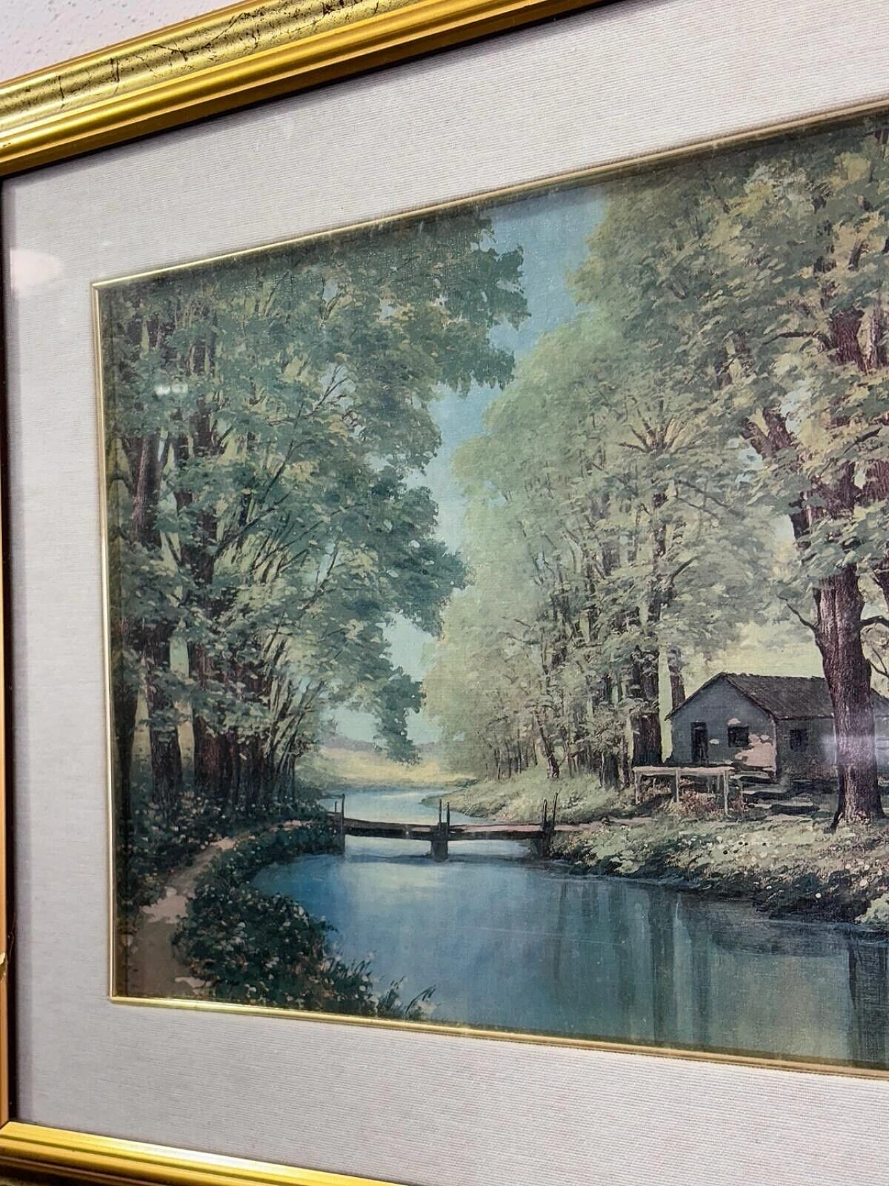 Riva di un fiume, olio su tela 3