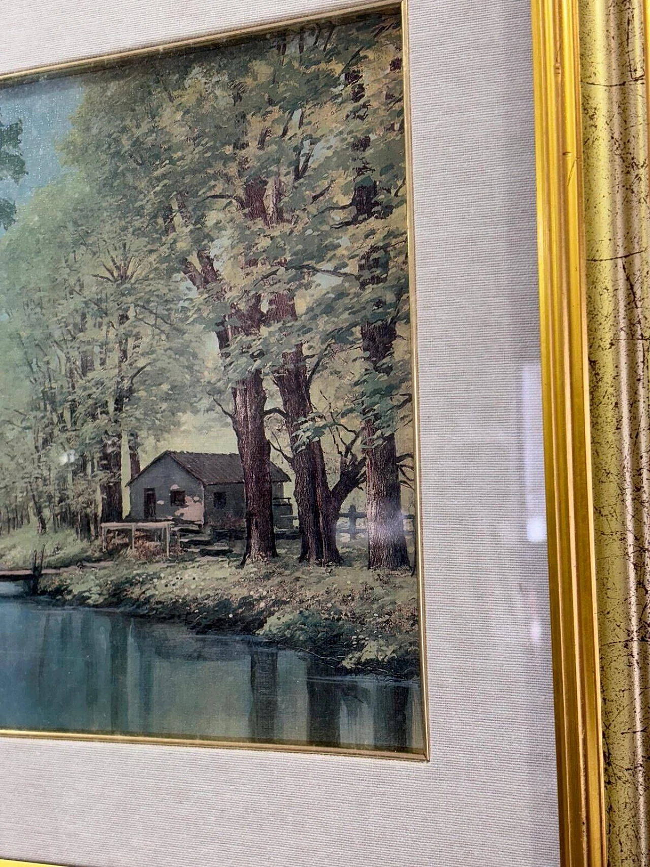 Riva di un fiume, olio su tela 4