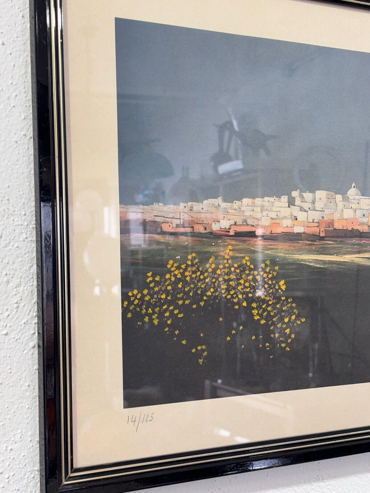 Salvatore Lecce, città, opera a tecnica mista su carta, anni '70 5