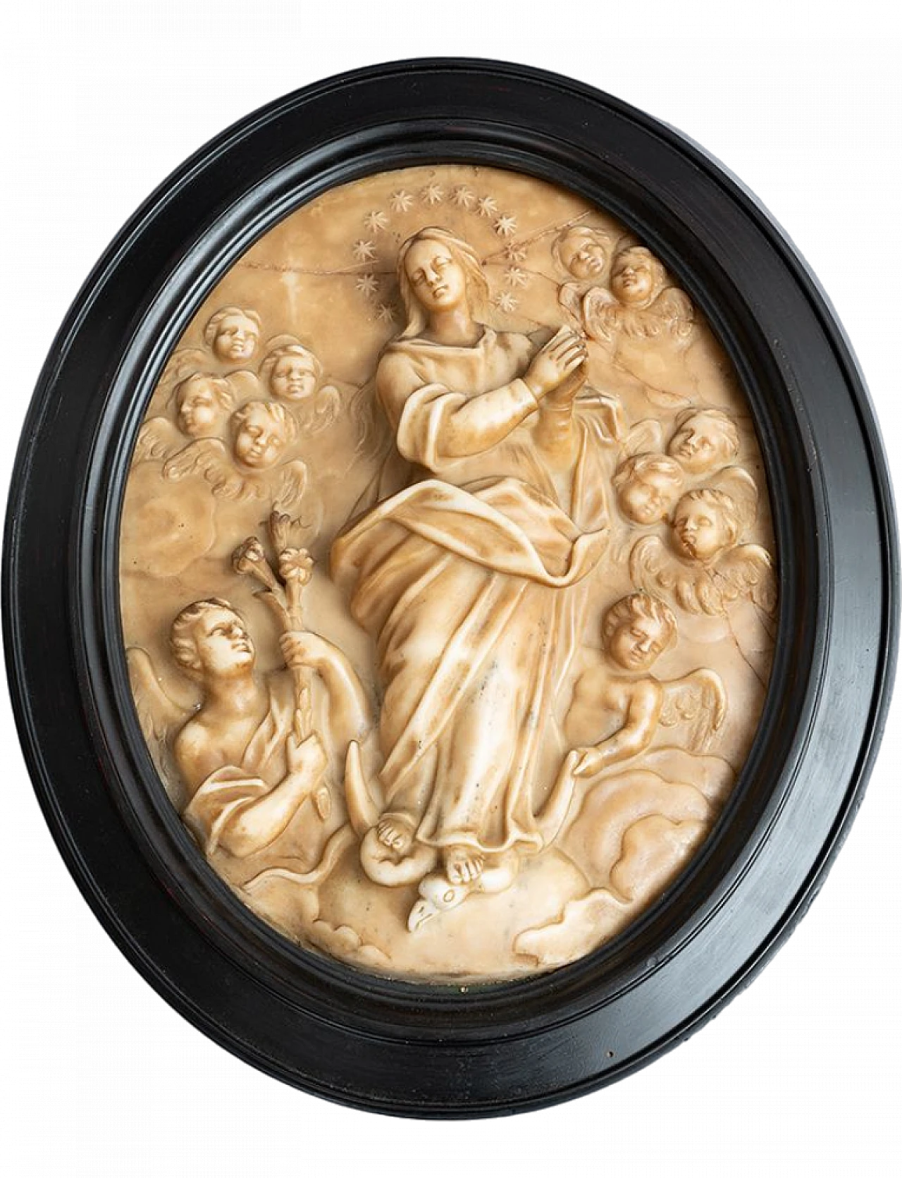 Placca in marmo con Madonna Immacolata, inizio '900 6