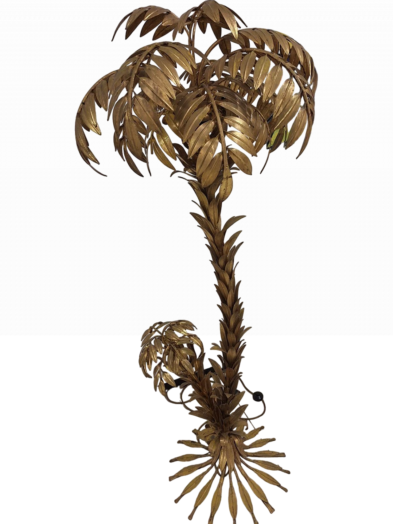 Palma floor lamp in golden iron by Hans Kögl, 1970s 6