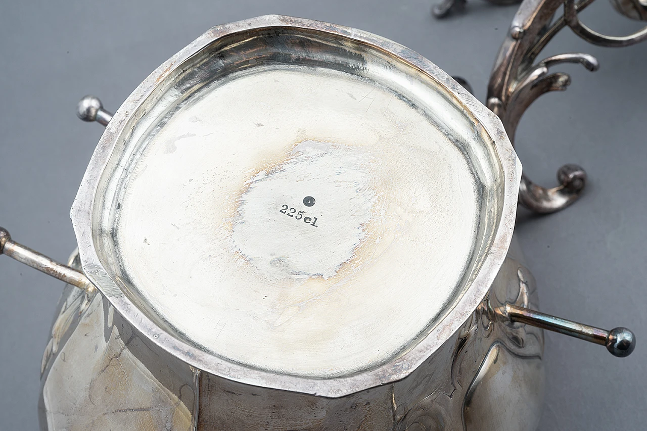Samovar Eduardiano in argento Sheffield, seconda metà '800 7