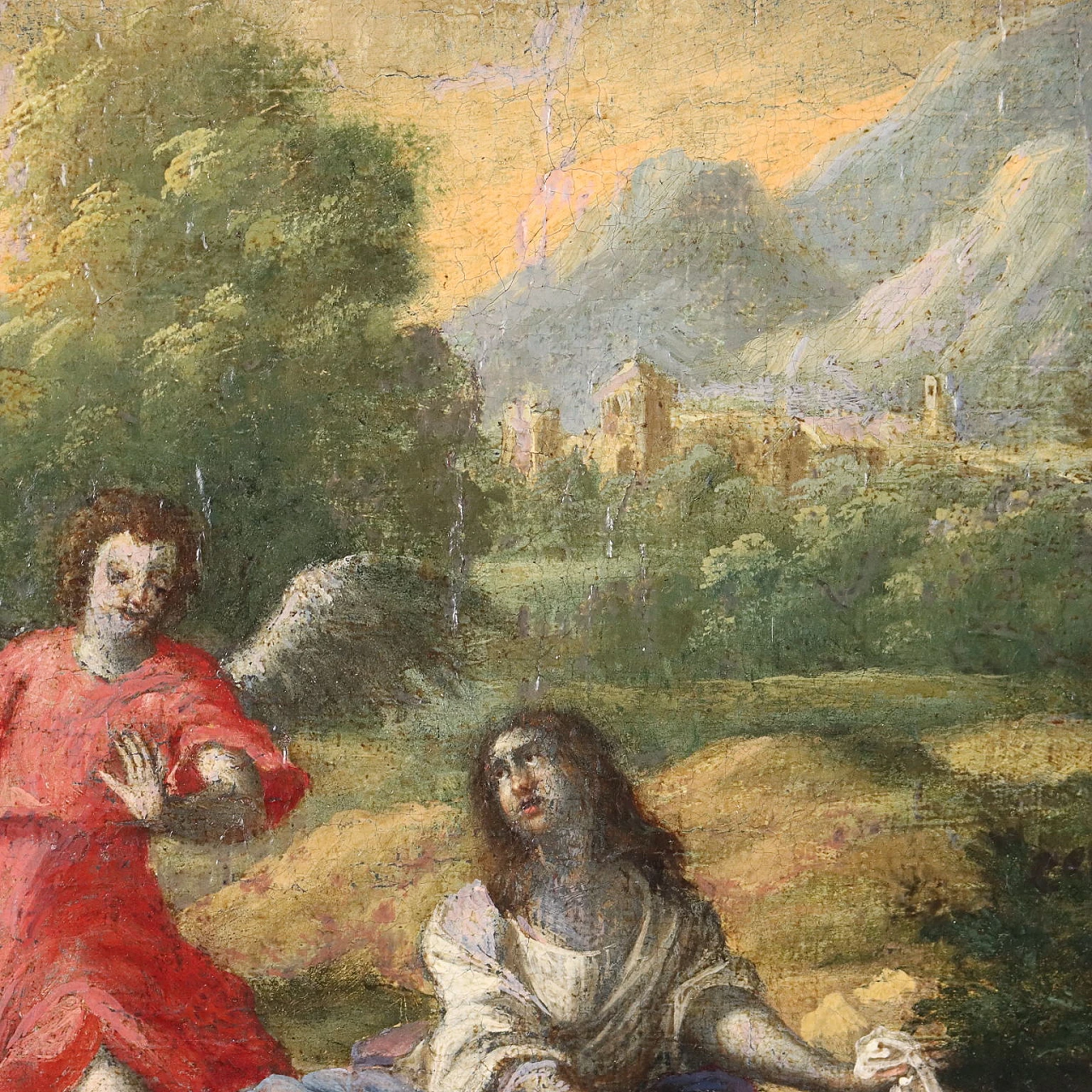 Agar e Ismaele soccorsi dall'Angelo, olio su tela, '600 5