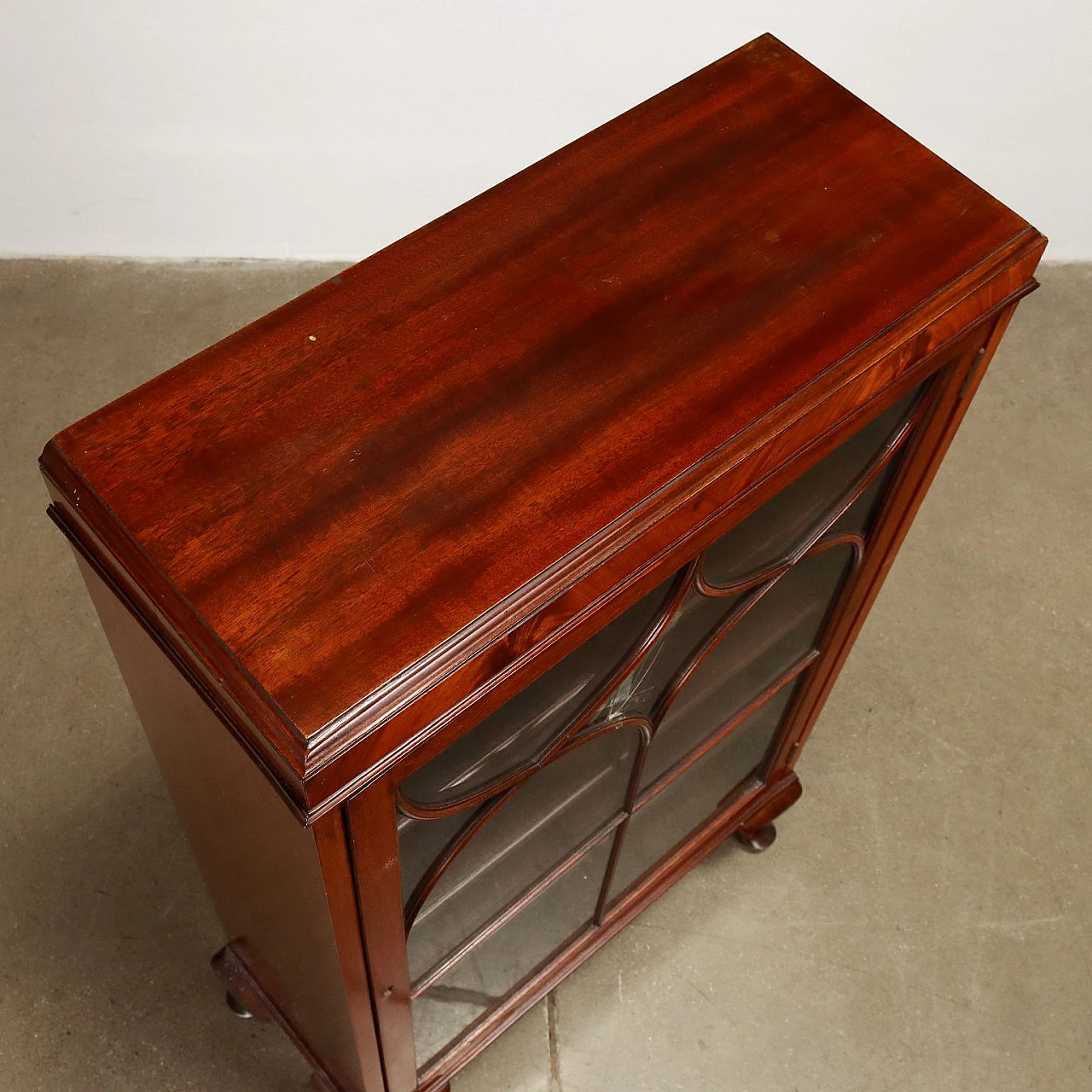 Vetrina inglese in legno impiallacciato mogano, inizio '900 3