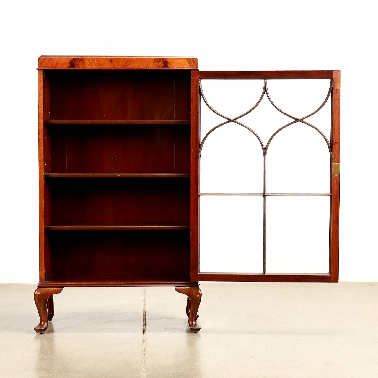 Vetrina inglese in legno impiallacciato mogano, inizio '900 4