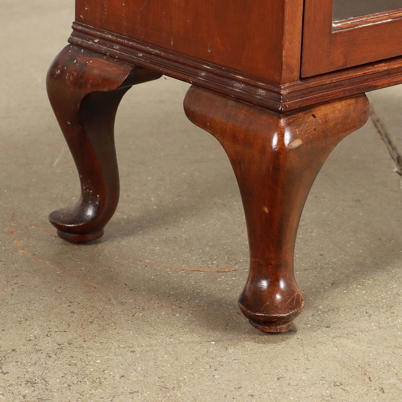 Vetrina inglese in legno impiallacciato mogano, inizio '900 7