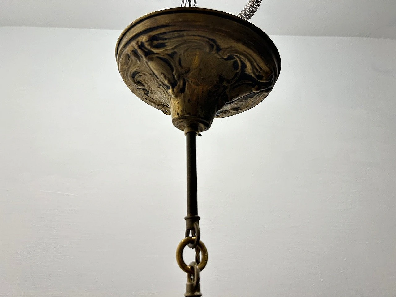 Lampadario Art Deco in vetro di Murano con fiori, anni '40 9