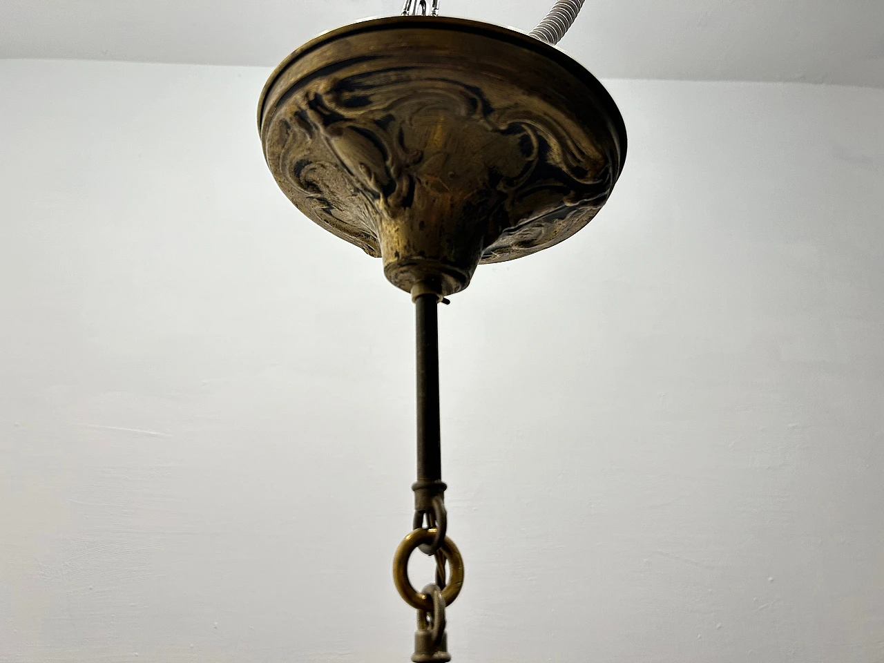 Lampadario Art Deco in vetro di Murano con fiori, anni '40 11