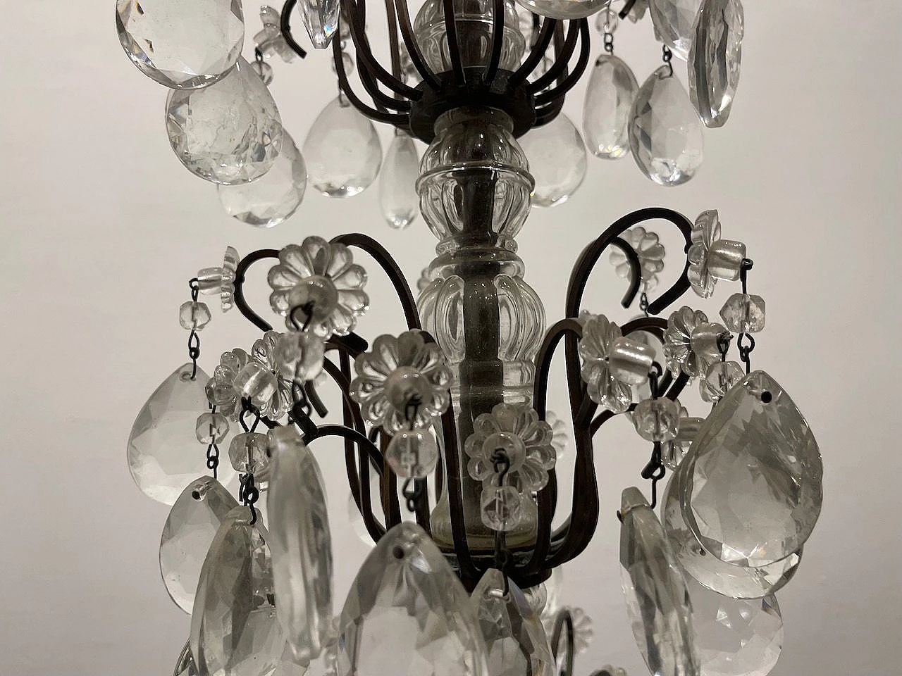 Bronze and crystal chandelier, 1940s 11