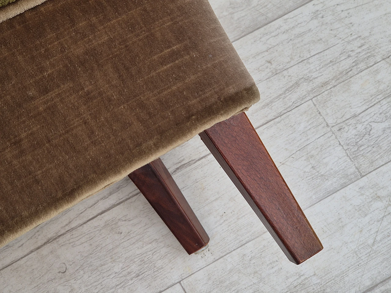 2-Seater Danish sofa in green velour & beech legs, 1960s 14