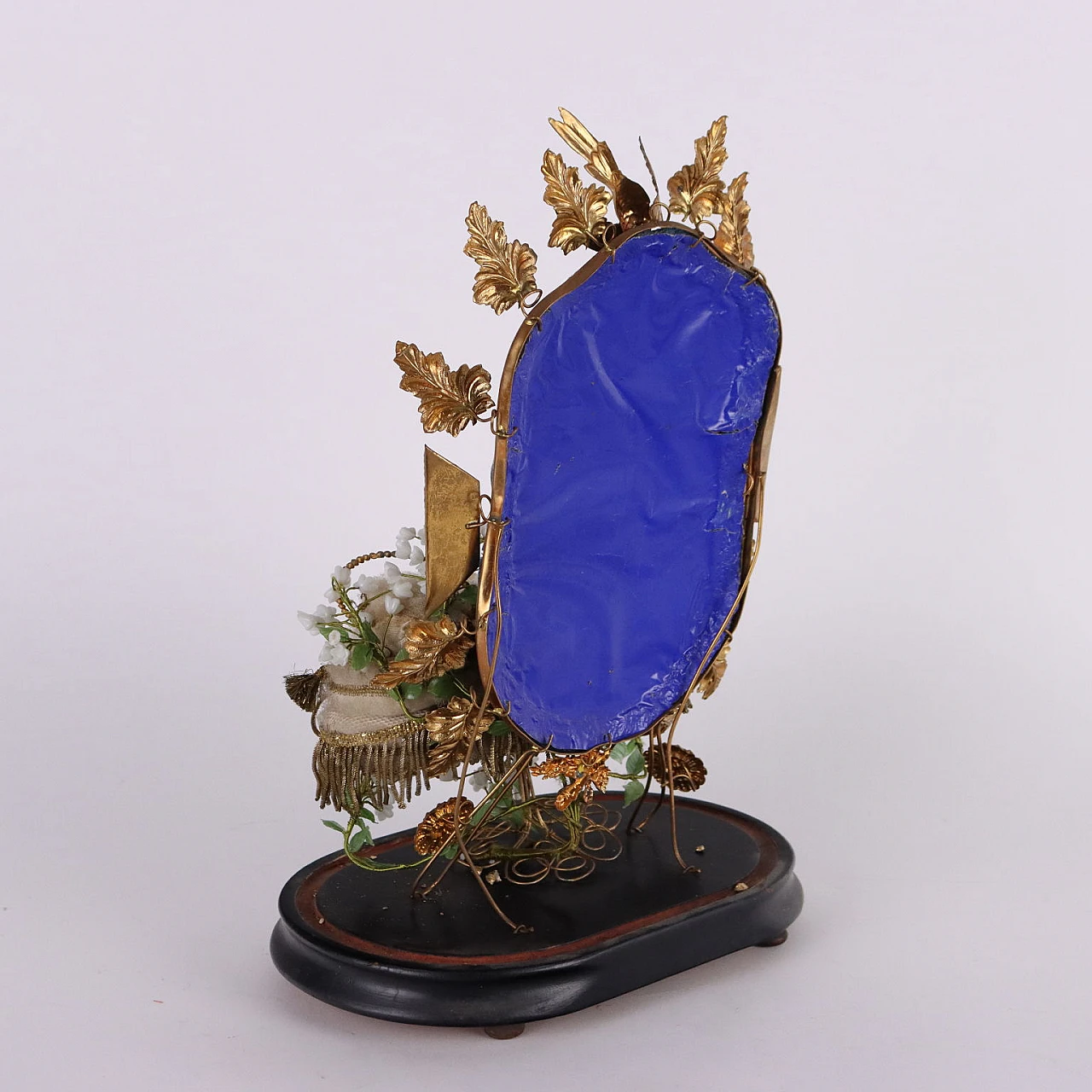 Maria Bambina in cera, tessuto, metallo con teca, inizio '900 8