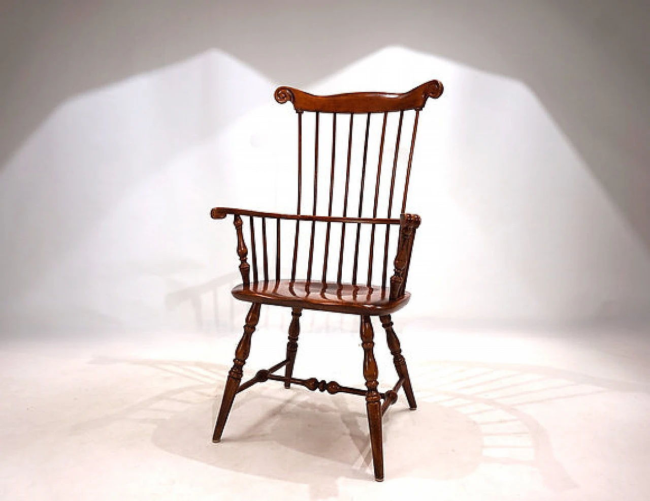 Poltrona da capitano Windsor in olmo, fine '800 4