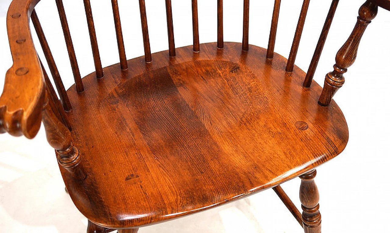 Poltrona da capitano Windsor in olmo, fine '800 12