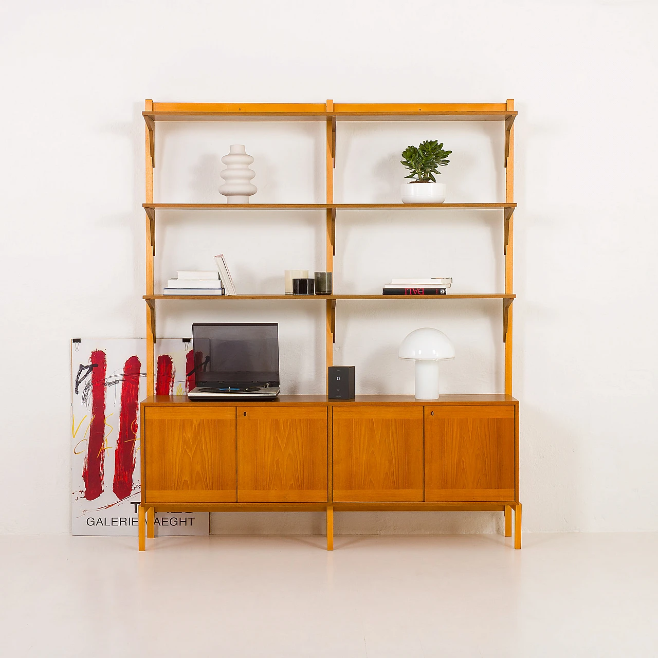 Scandinavian two-bay teak bookcase, 1970s 3