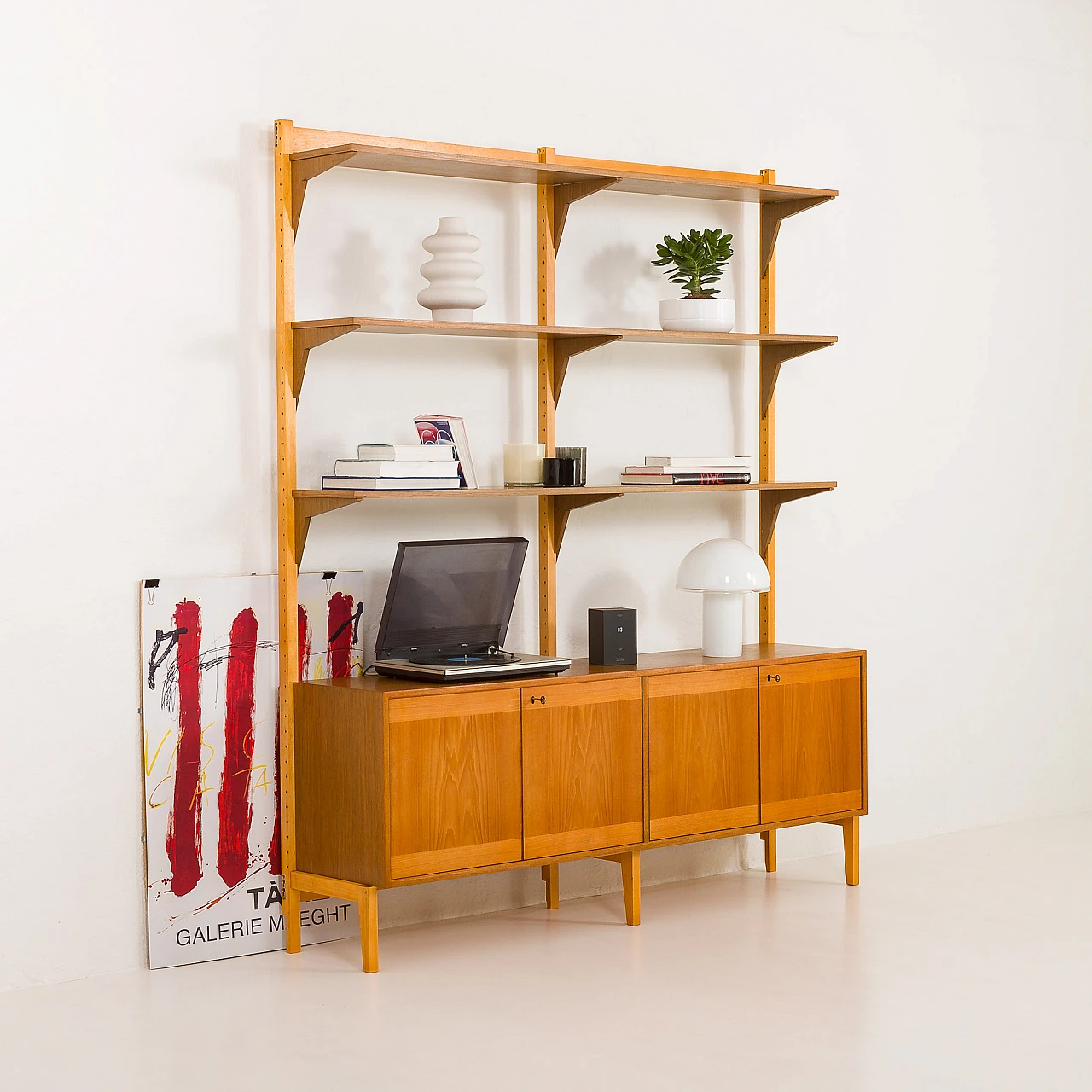 Scandinavian two-bay teak bookcase, 1970s 4