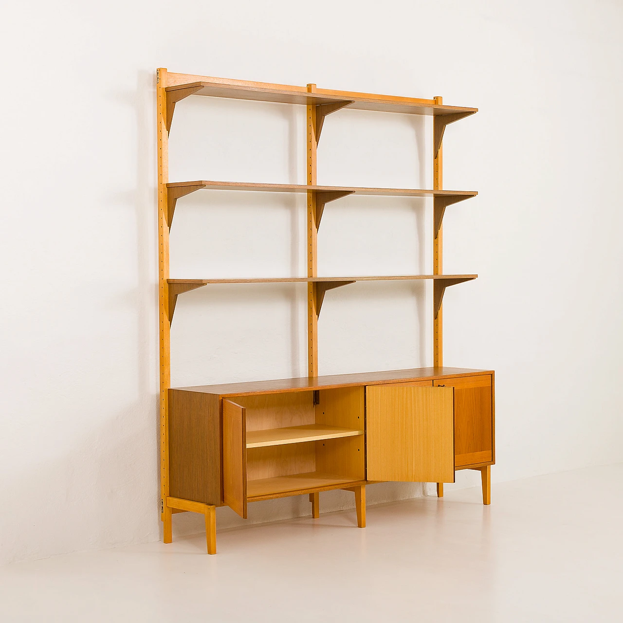 Scandinavian two-bay teak bookcase, 1970s 5
