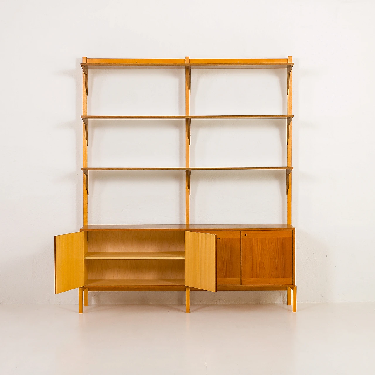 Scandinavian two-bay teak bookcase, 1970s 8