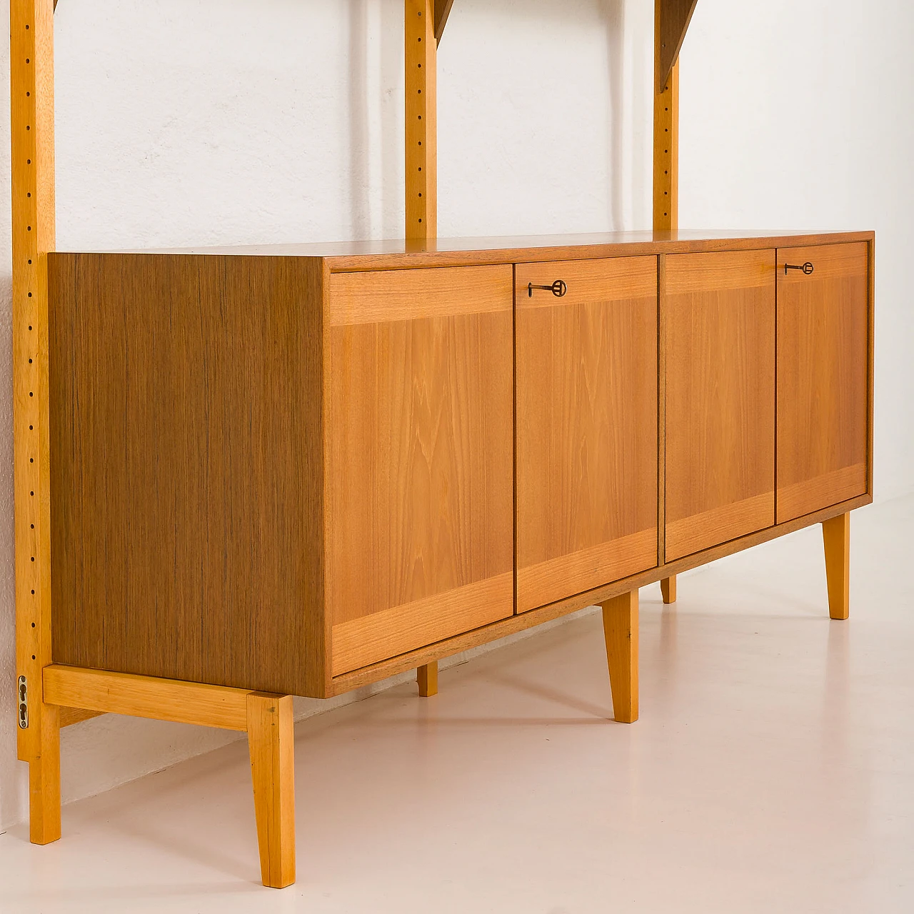 Scandinavian two-bay teak bookcase, 1970s 11