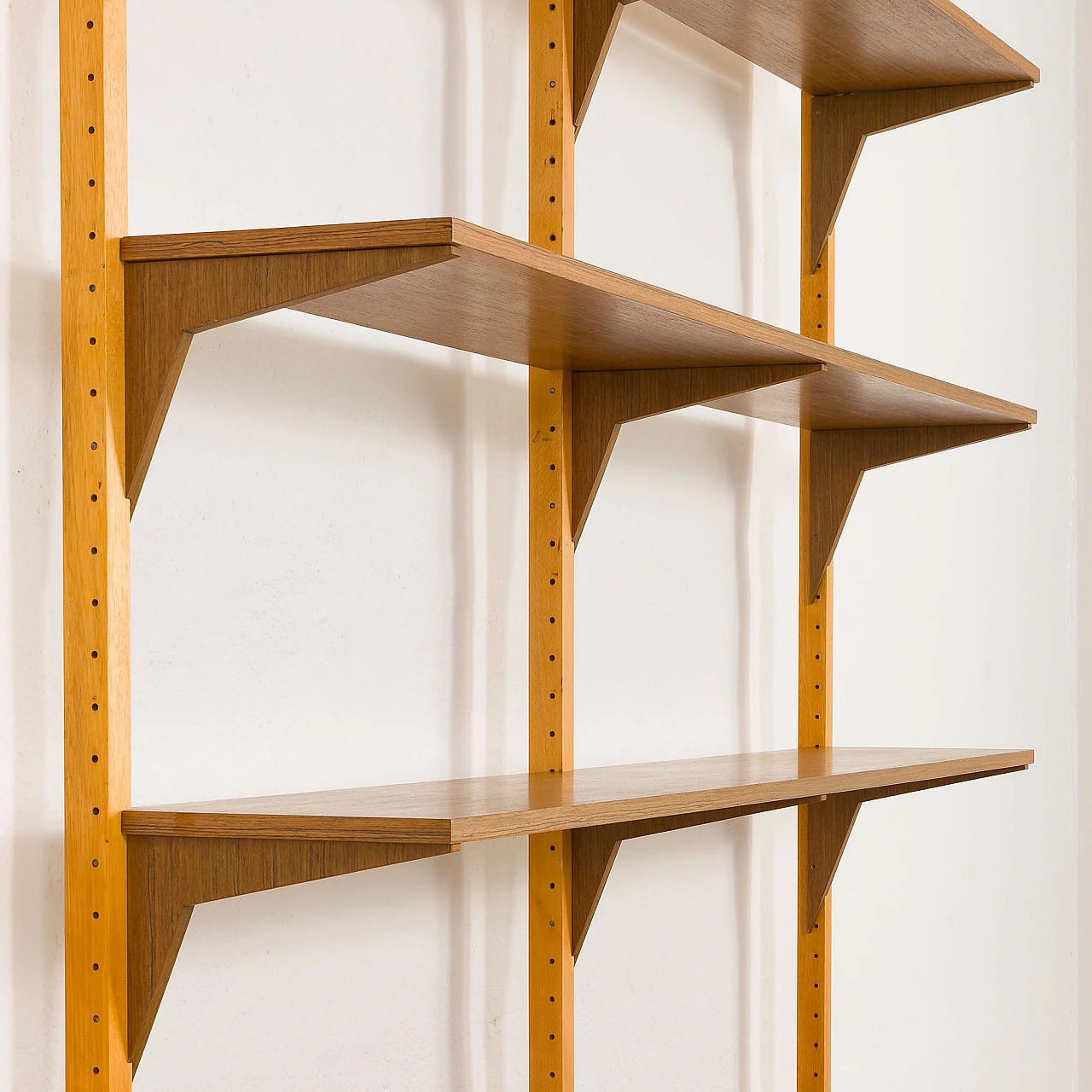 Scandinavian two-bay teak bookcase, 1970s 12