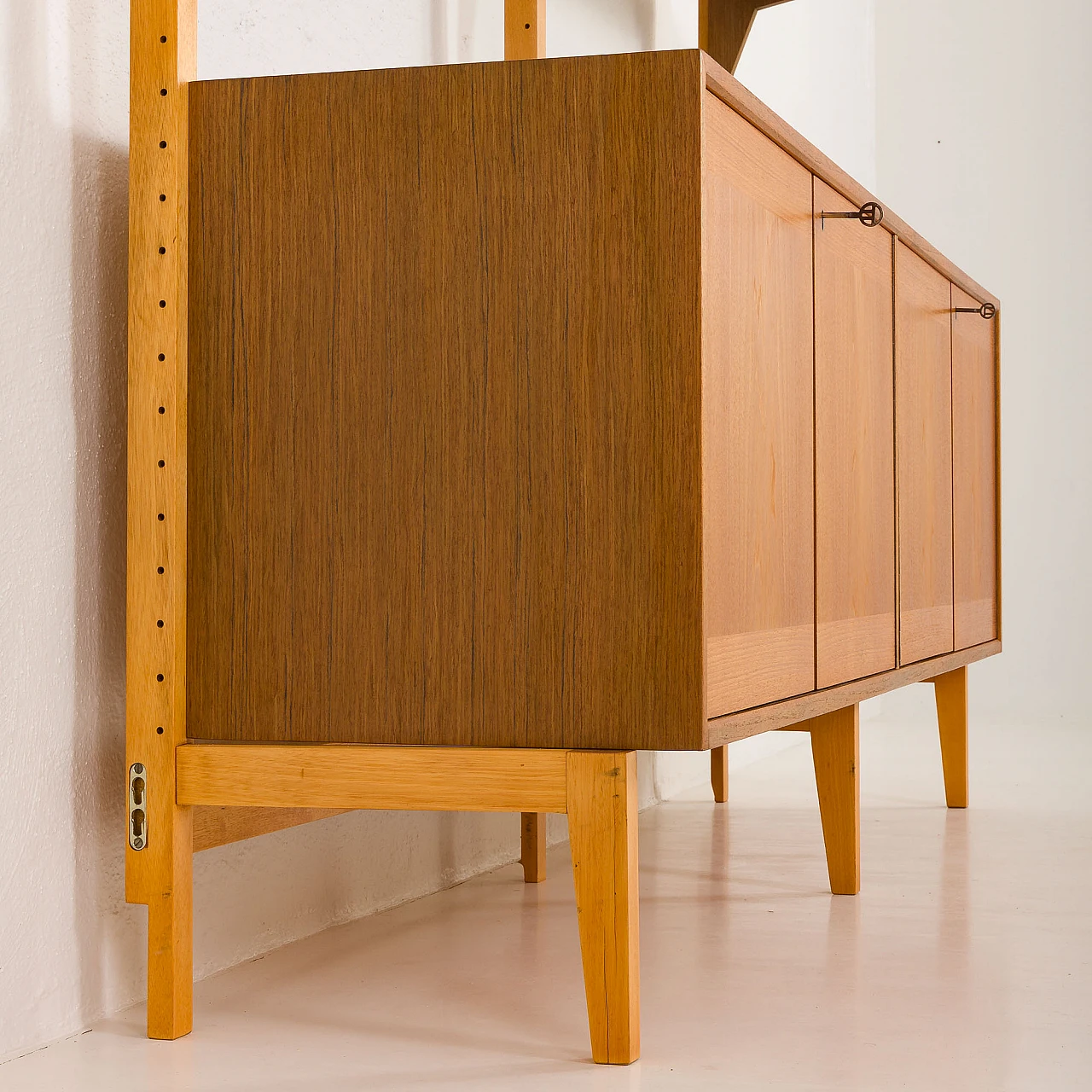 Scandinavian two-bay teak bookcase, 1970s 13